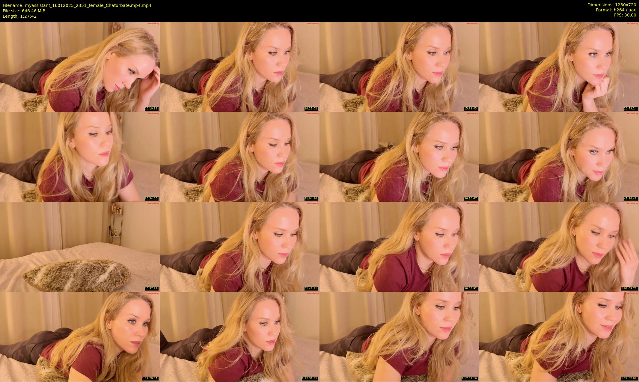 myassistant — 88 minute Chaturbate female cam show recording, 720p, Jan 16, 2025