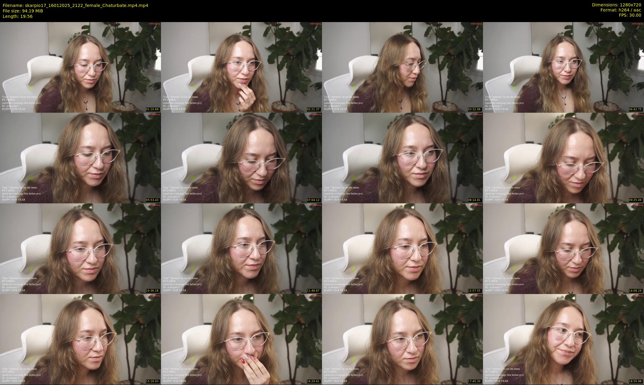 skarpio17 — 20 minute Chaturbate female cam show recording, 720p, Jan 16, 2025