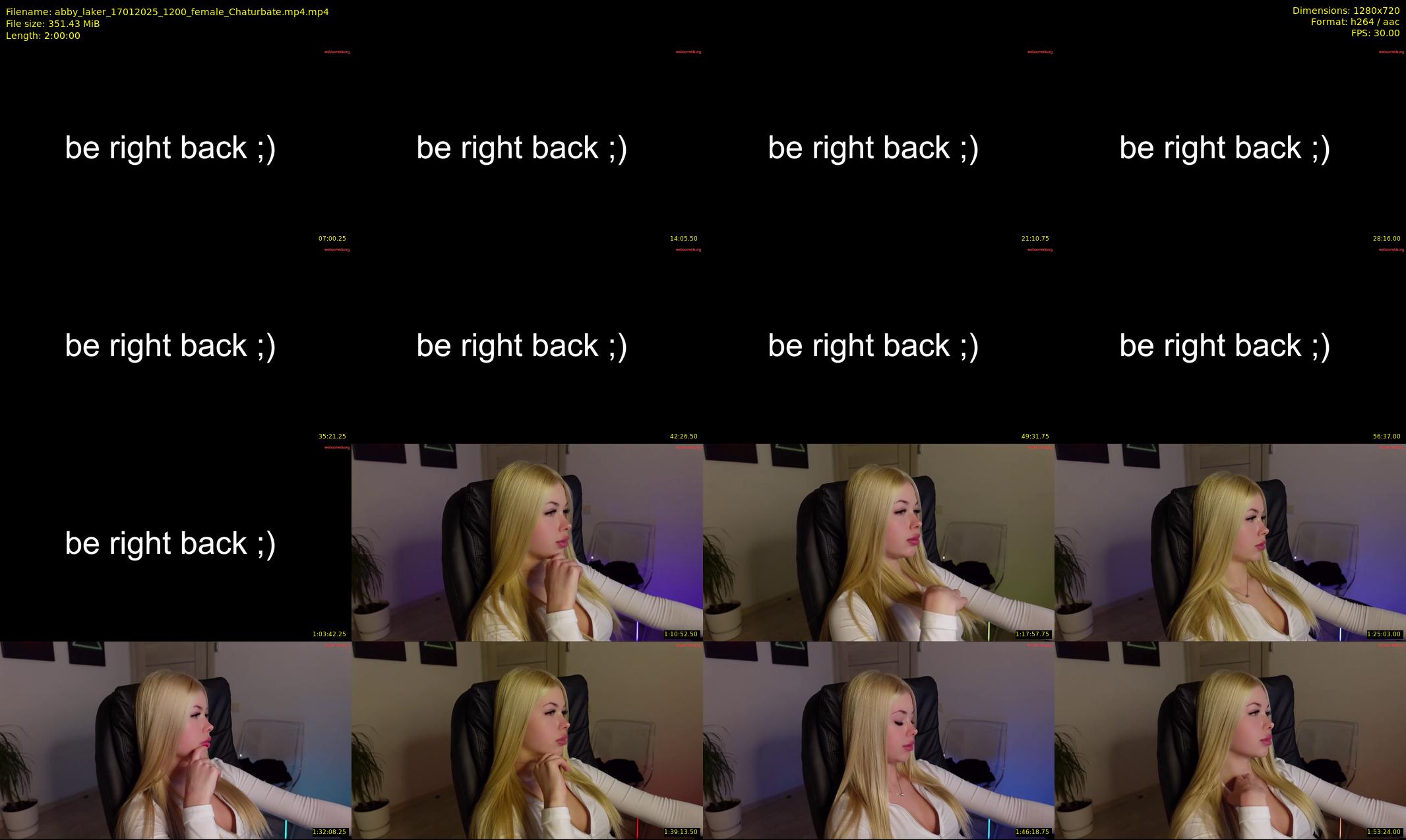 abby_laker — 120 minute Chaturbate female cam show recording, 720p, Jan 17, 2025