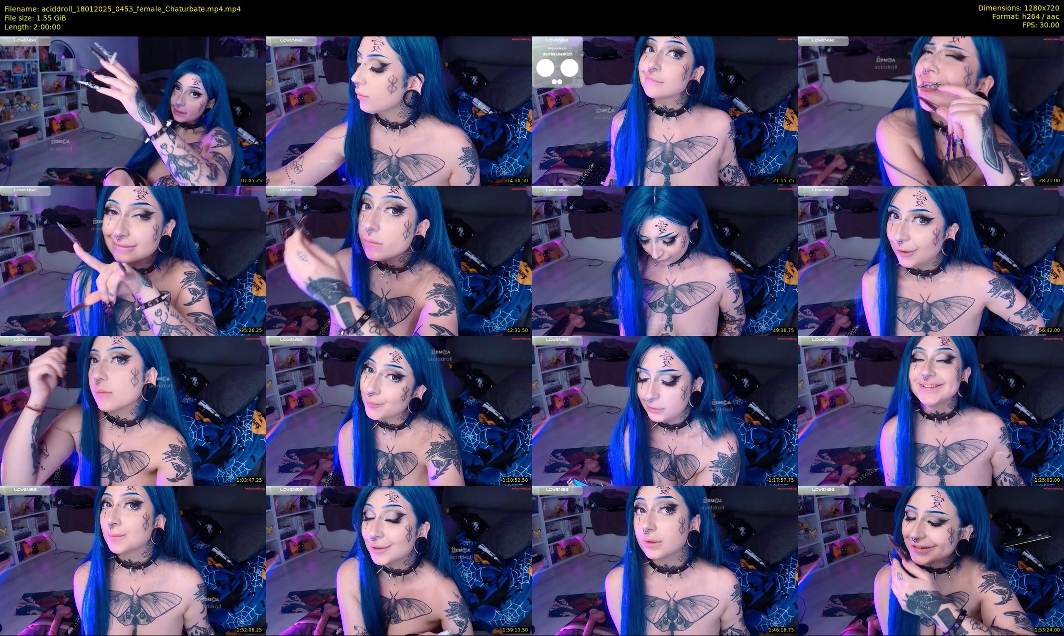 aciddroll — 120 minute Chaturbate female cam show recording, 720p, Jan 18, 2025
