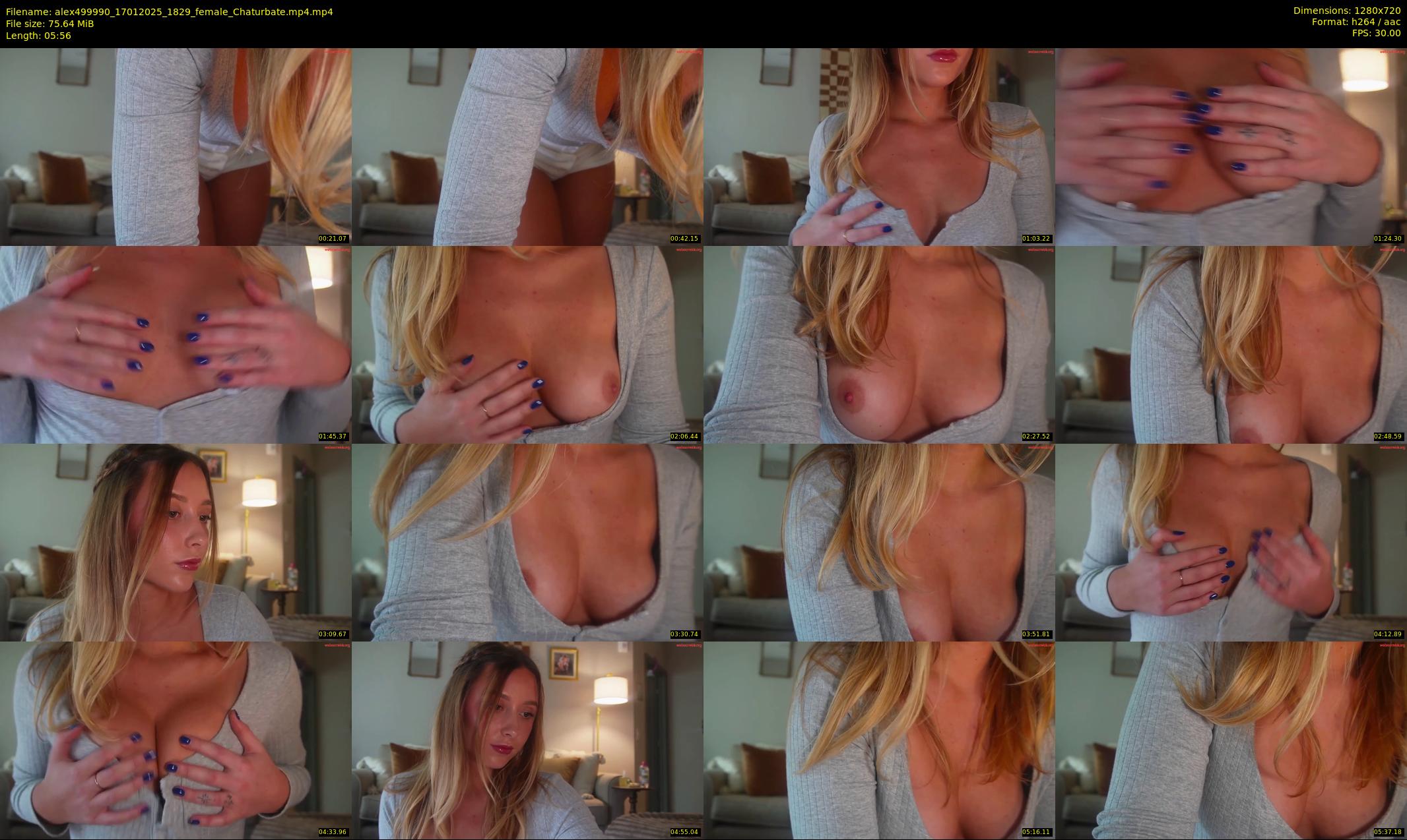 alex499990 — 6 minute Chaturbate female cam show recording, 720p, Jan 17, 2025