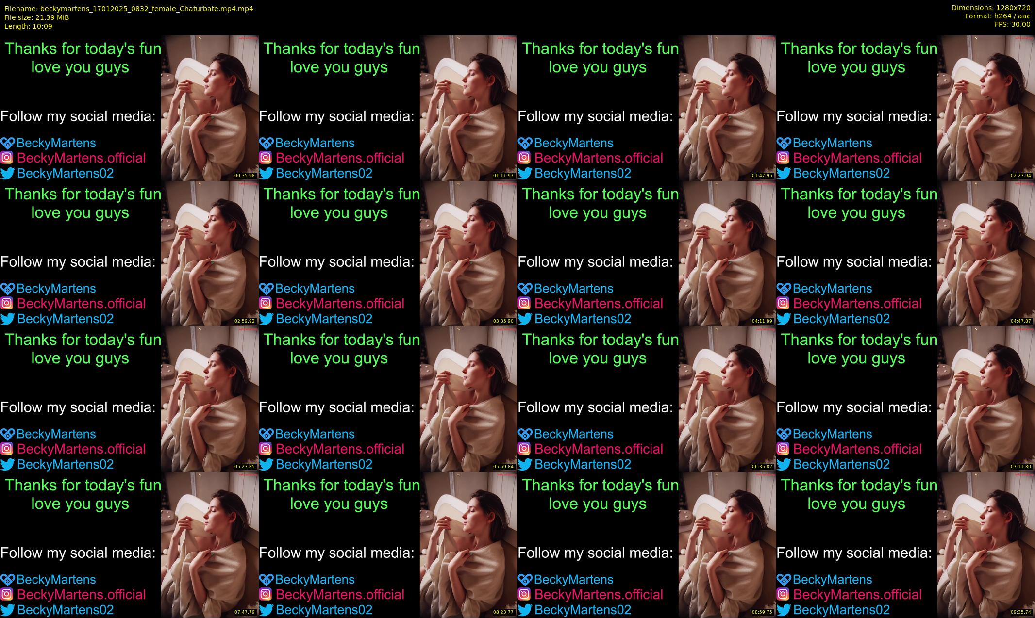 beckymartens — 11 minute Chaturbate female cam show recording, 720p, Jan 17, 2025