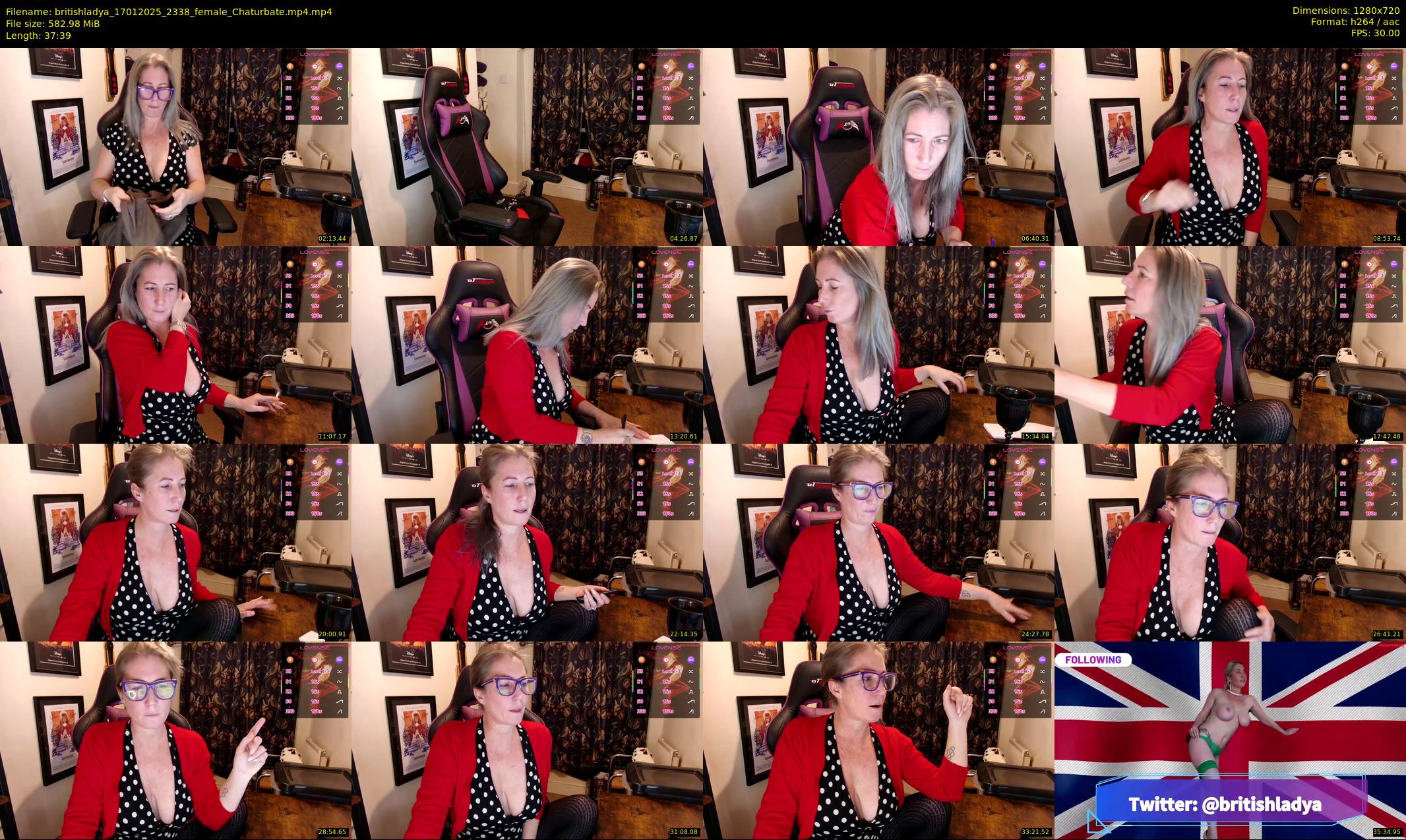 britishladya — 38 minute Chaturbate female cam show recording, 720p, Jan 17, 2025