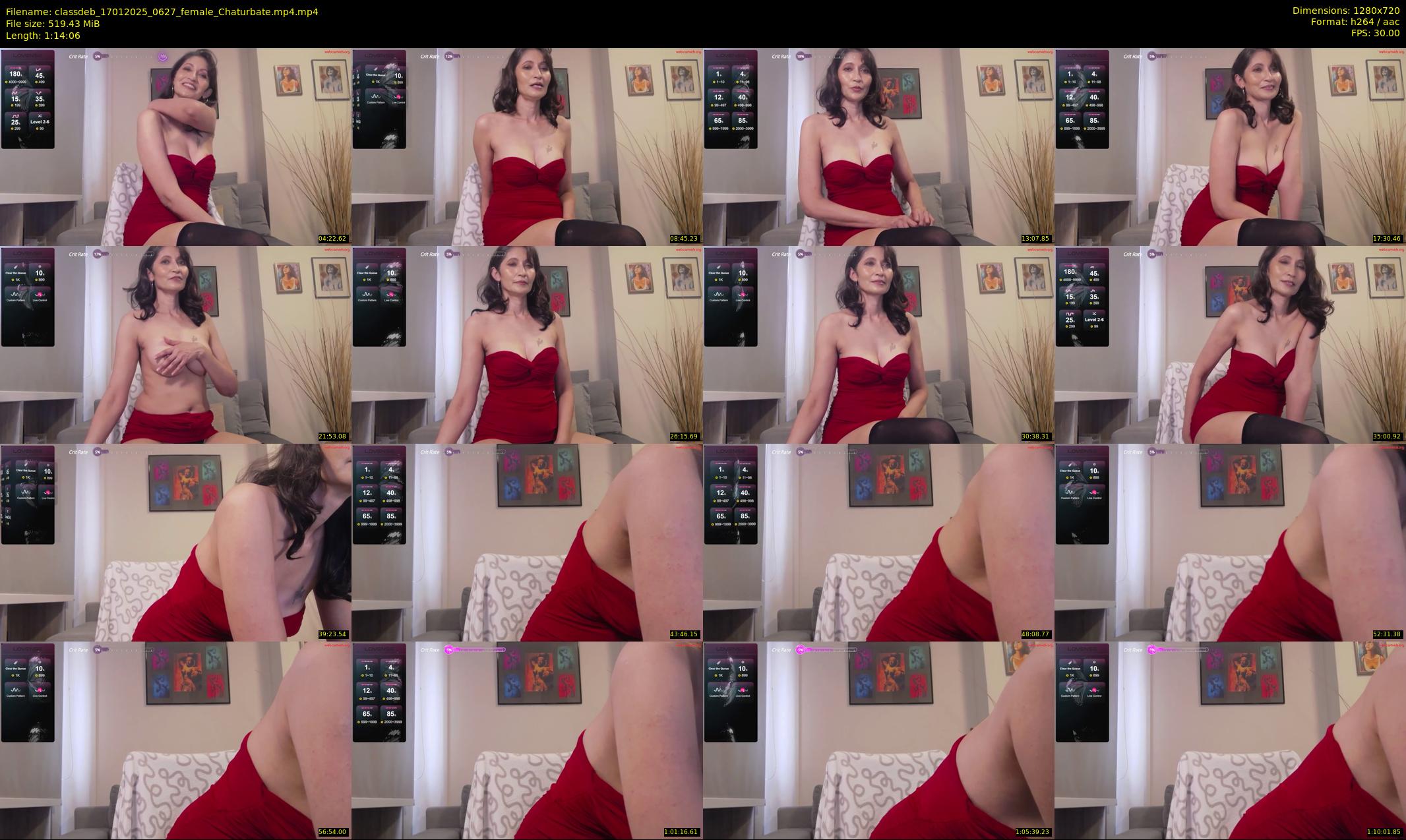 classdeb — 75 minute Chaturbate female cam show recording, 720p, Jan 17, 2025