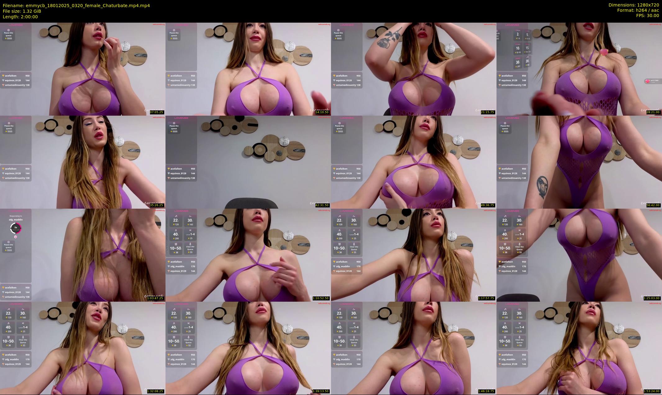 emmycb — 120 minute Chaturbate female cam show recording, 720p, Jan 18, 2025