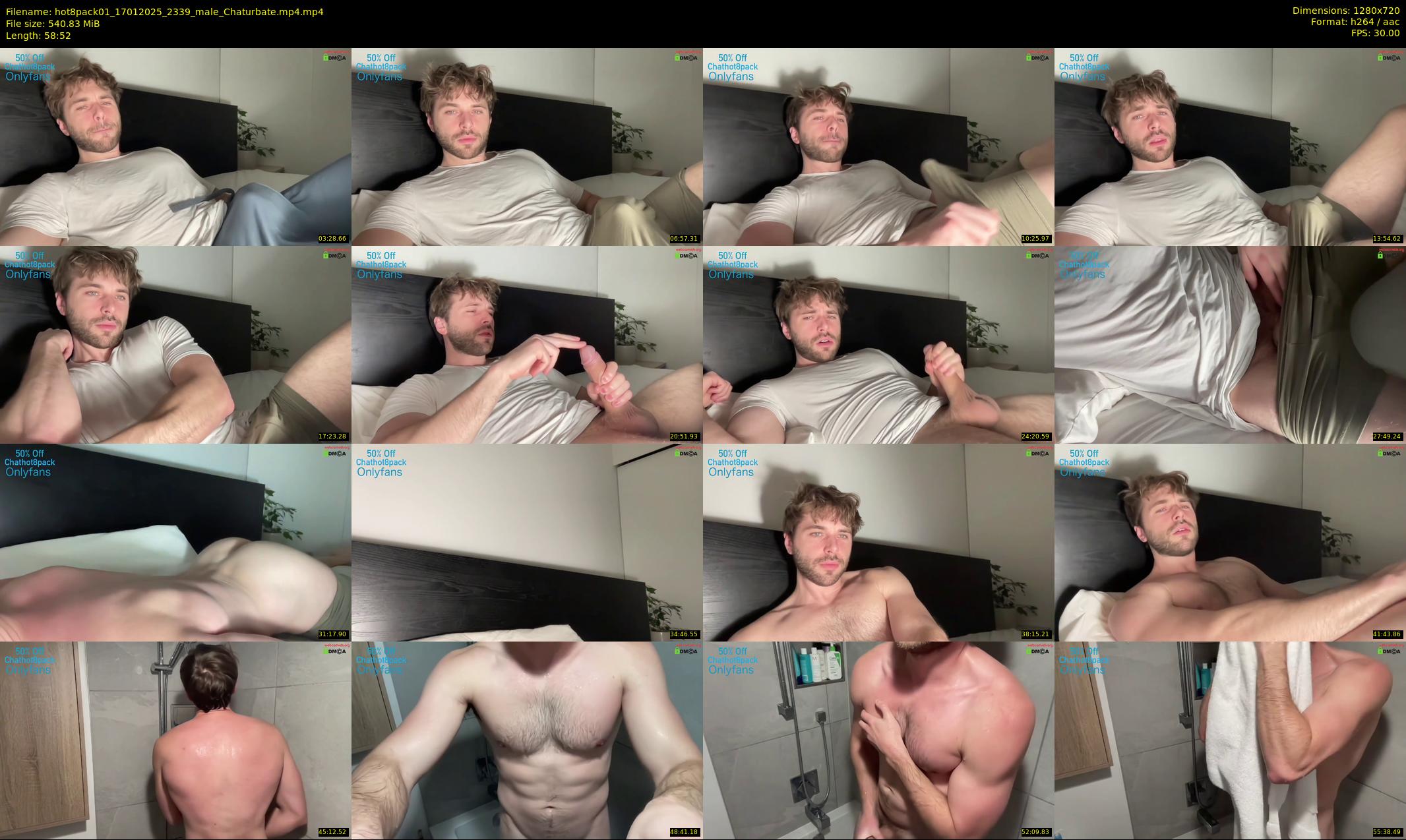 hot8pack01 — 59 minute Chaturbate male cam show recording, 720p, Jan 17, 2025