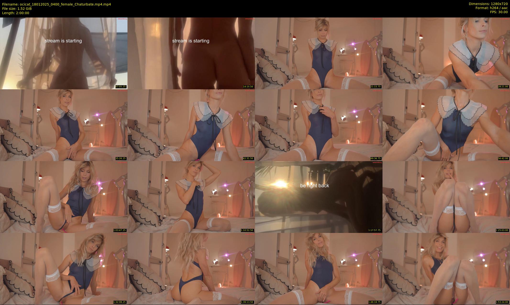 ocicat — 120 minute Chaturbate female cam show recording, 720p, Jan 18, 2025