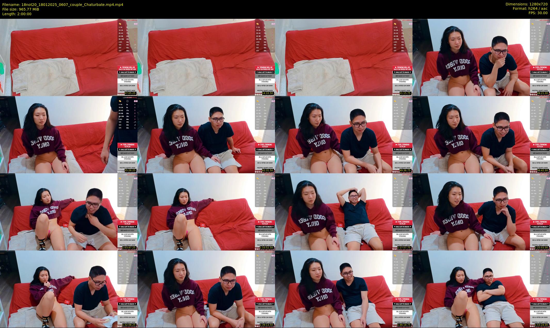 18not20 — 120 minute Chaturbate couple cam show recording, 720p, Jan 18, 2025