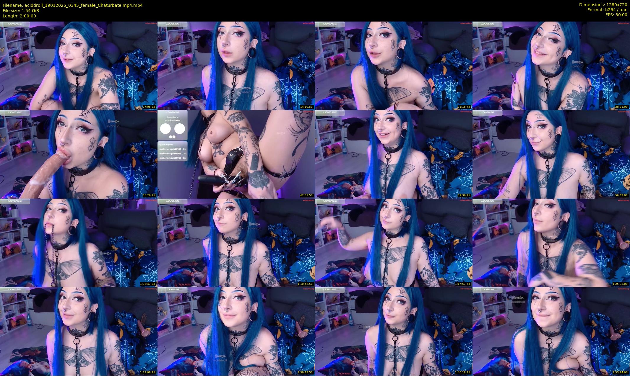 aciddroll — 120 minute Chaturbate female cam show recording, 720p, Jan 19, 2025