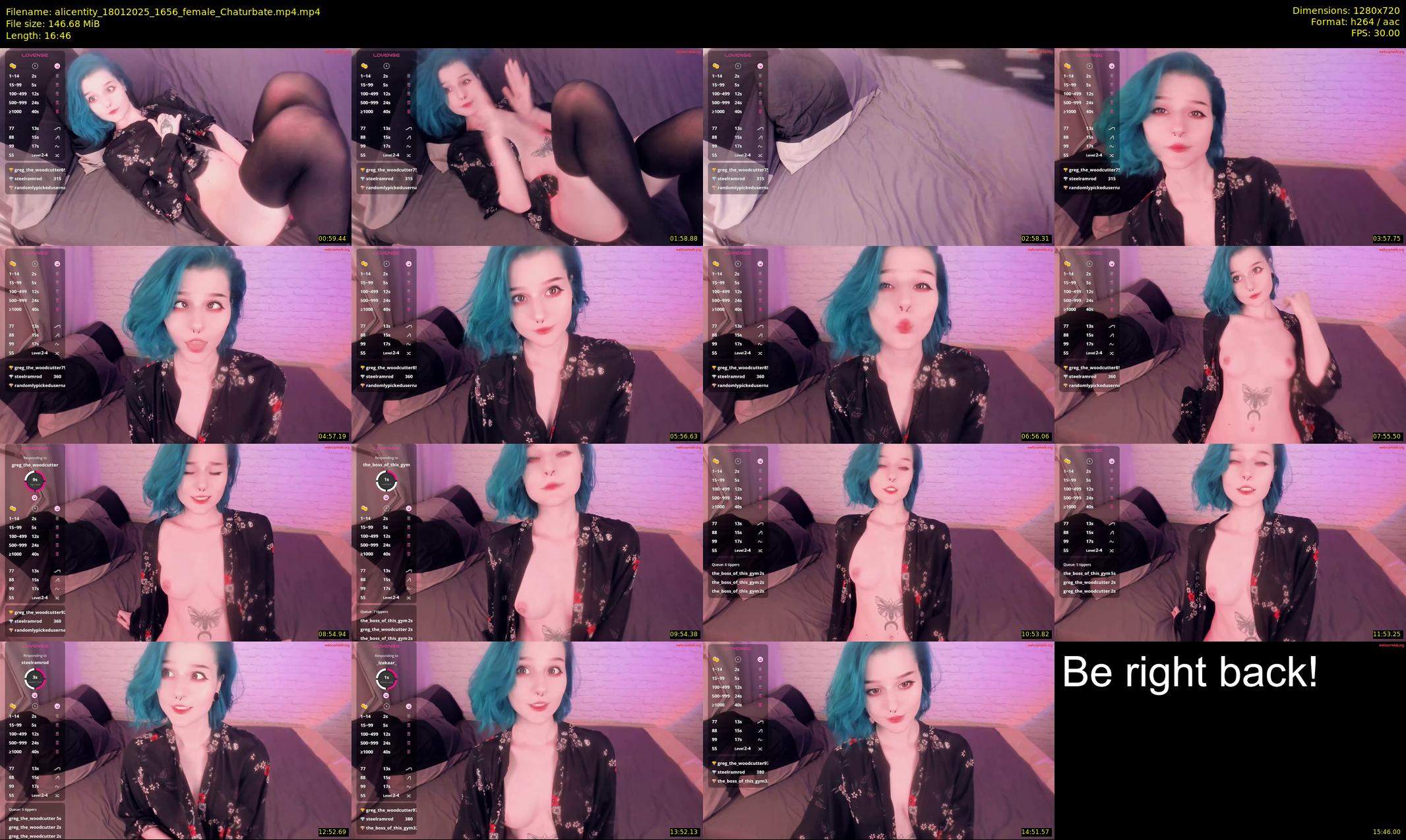 alicentity — 17 minute Chaturbate female cam show recording, 720p, Jan 18, 2025