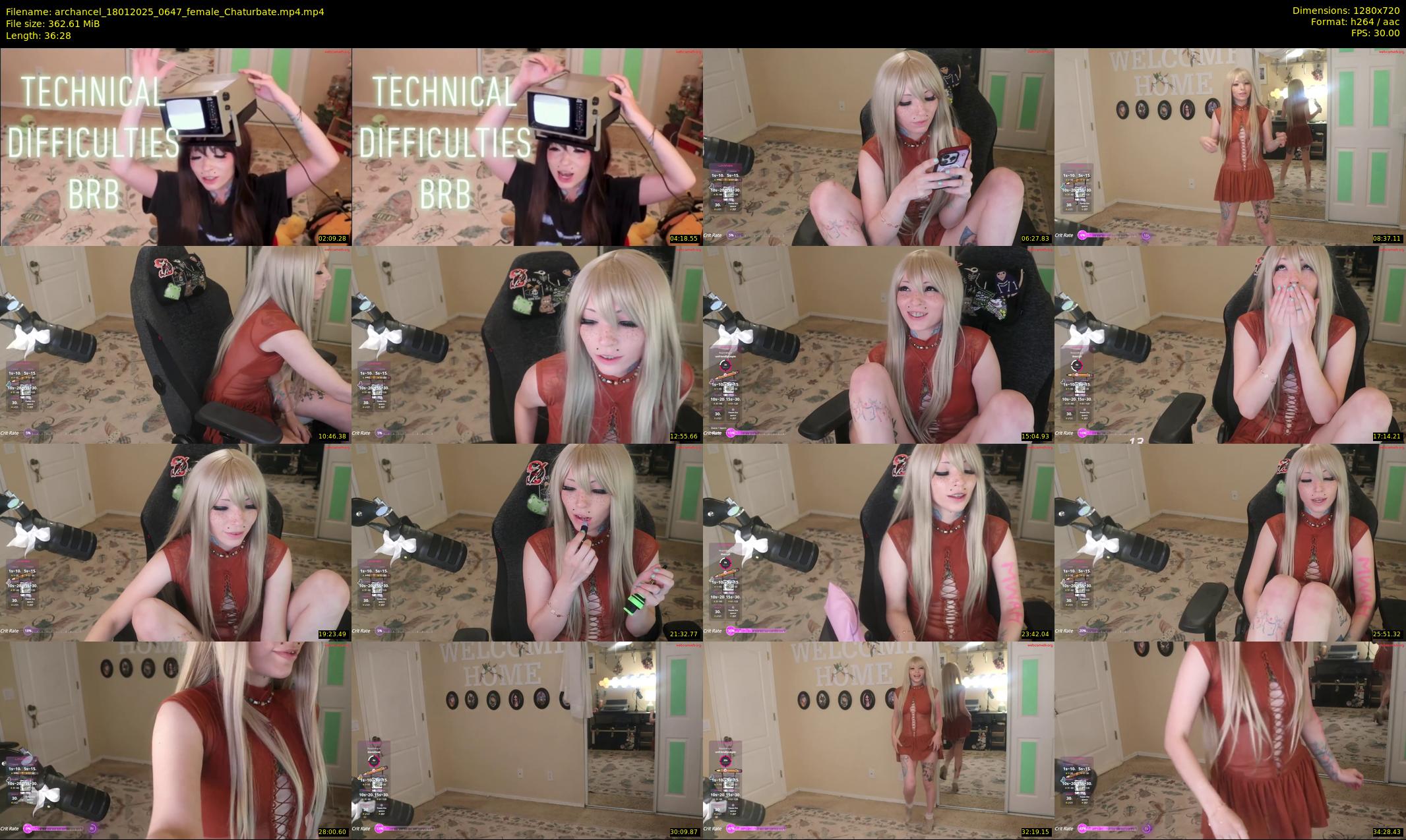 archancel — 37 minute Chaturbate female cam show recording, 720p, Jan 18, 2025