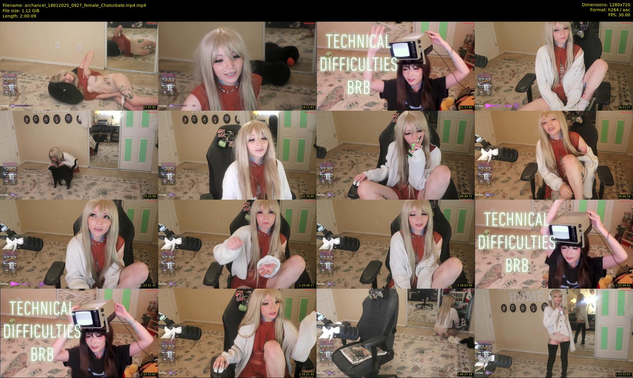 archancel — 121 minute Chaturbate female cam show recording, 720p, Jan 18, 2025