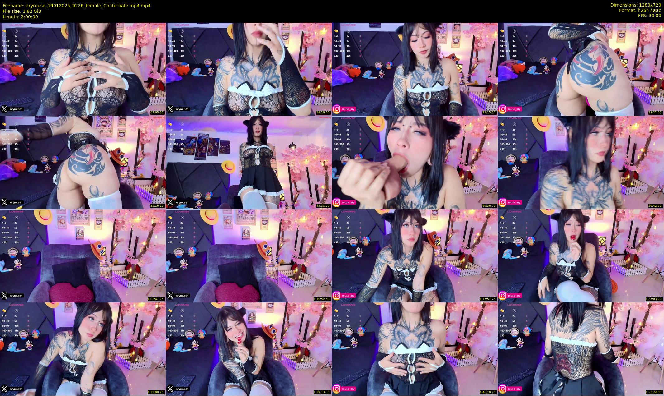 aryrouse — 120 minute Chaturbate female cam show recording, 720p, Jan 19, 2025