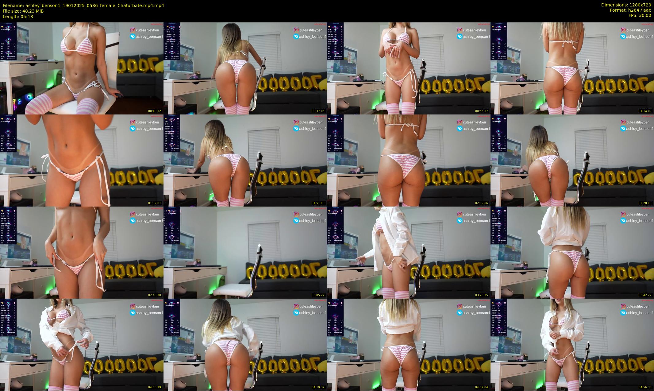 ashley_benson1 — 6 minute Chaturbate female cam show recording, 720p, Jan 19, 2025