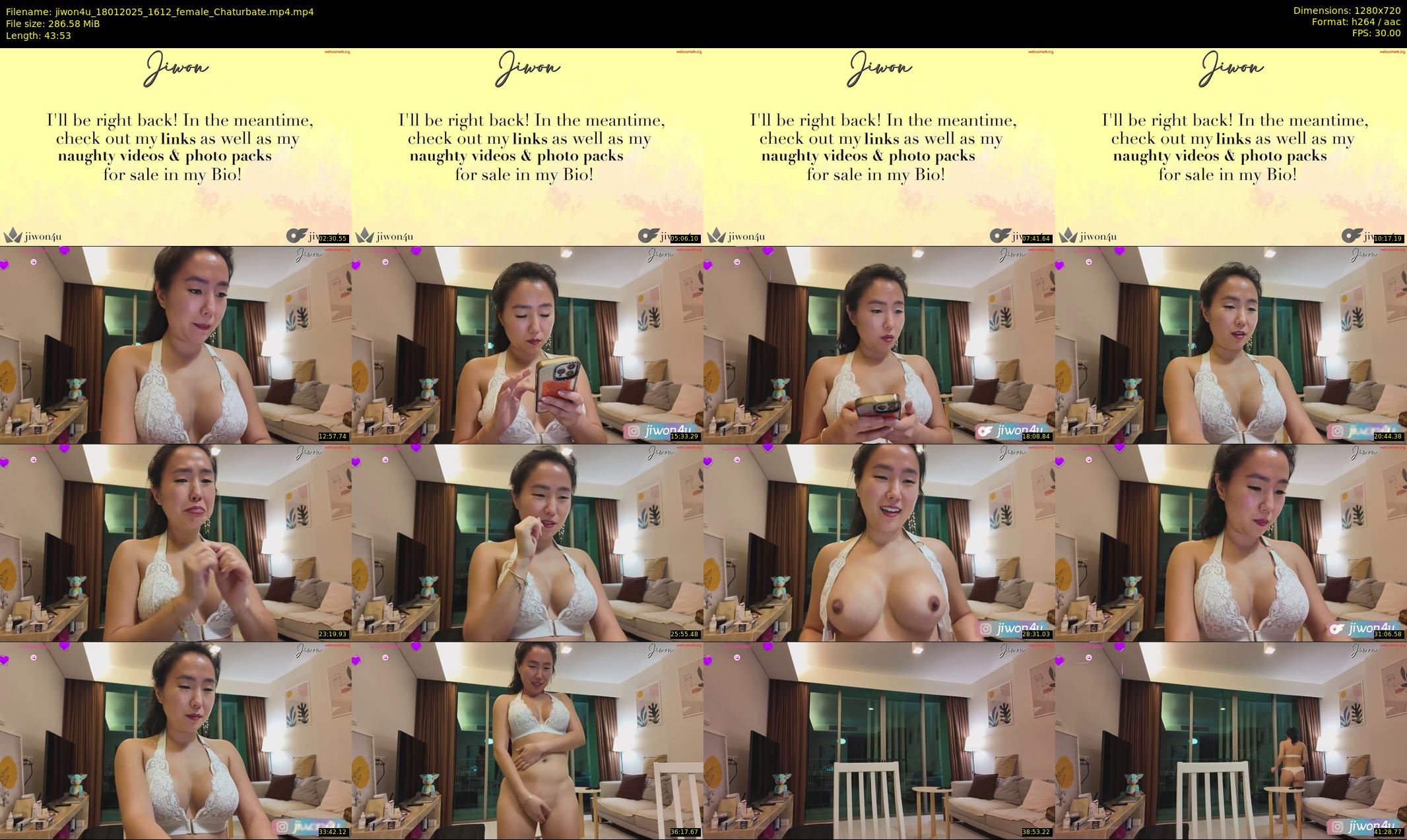 jiwon4u — 44 minute Chaturbate female cam show recording, 720p, Jan 18, 2025