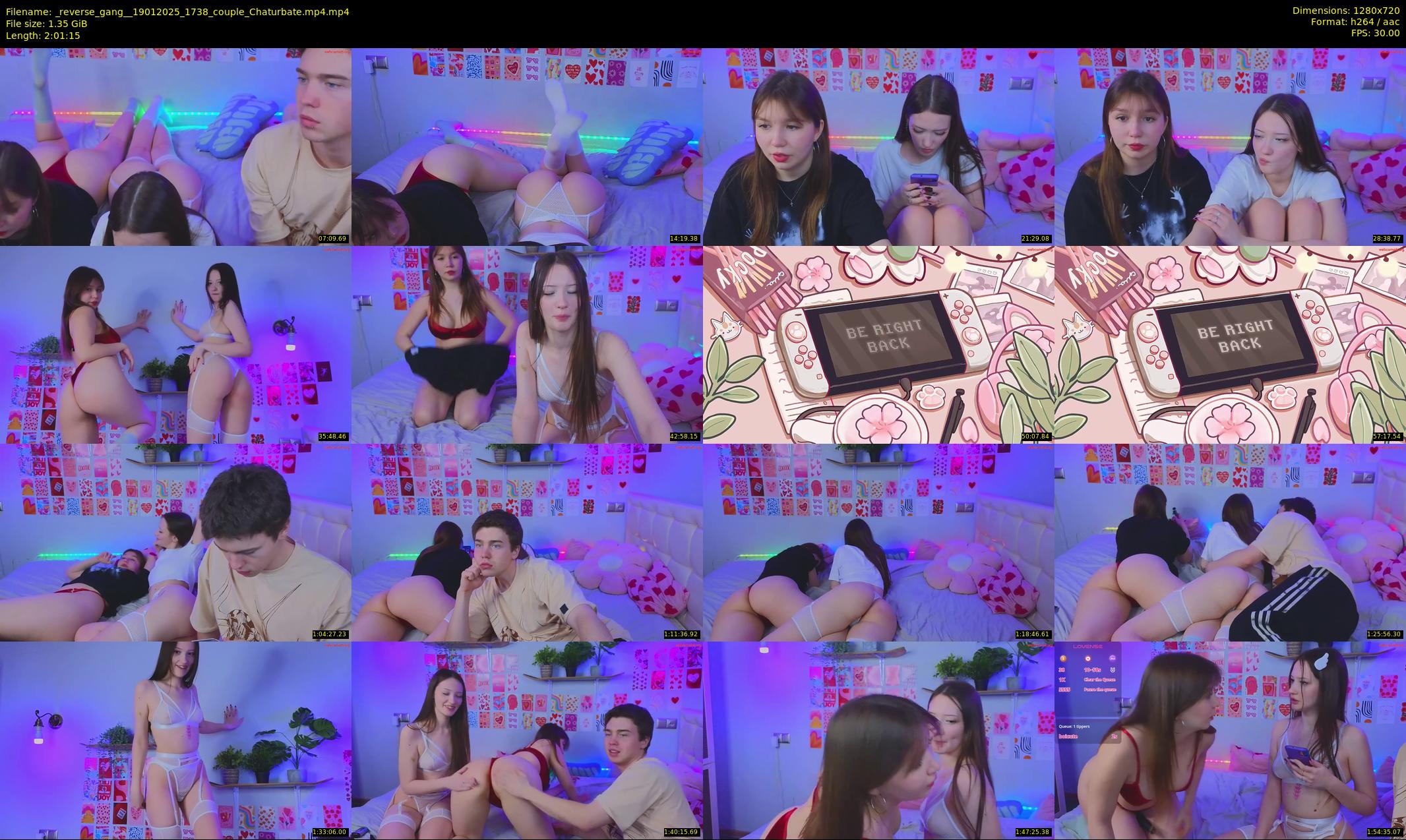 _reverse_gang_ — 122 minute Chaturbate couple cam show recording, 720p, Jan 19, 2025