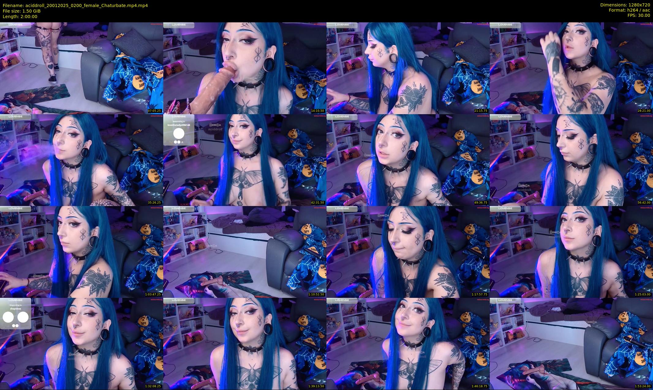 aciddroll — 120 minute Chaturbate female cam show recording, 720p, Jan 20, 2025