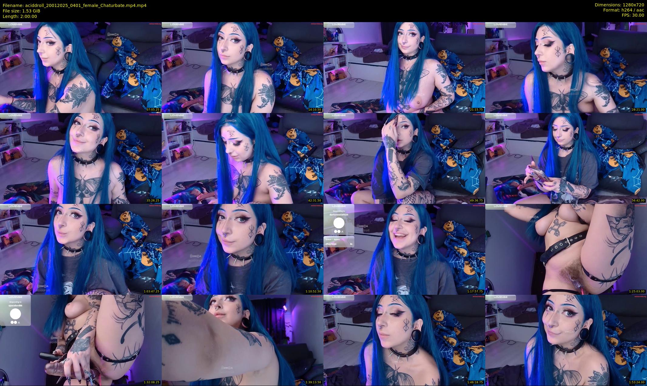 aciddroll — 120 minute Chaturbate female cam show recording, 720p, Jan 20, 2025