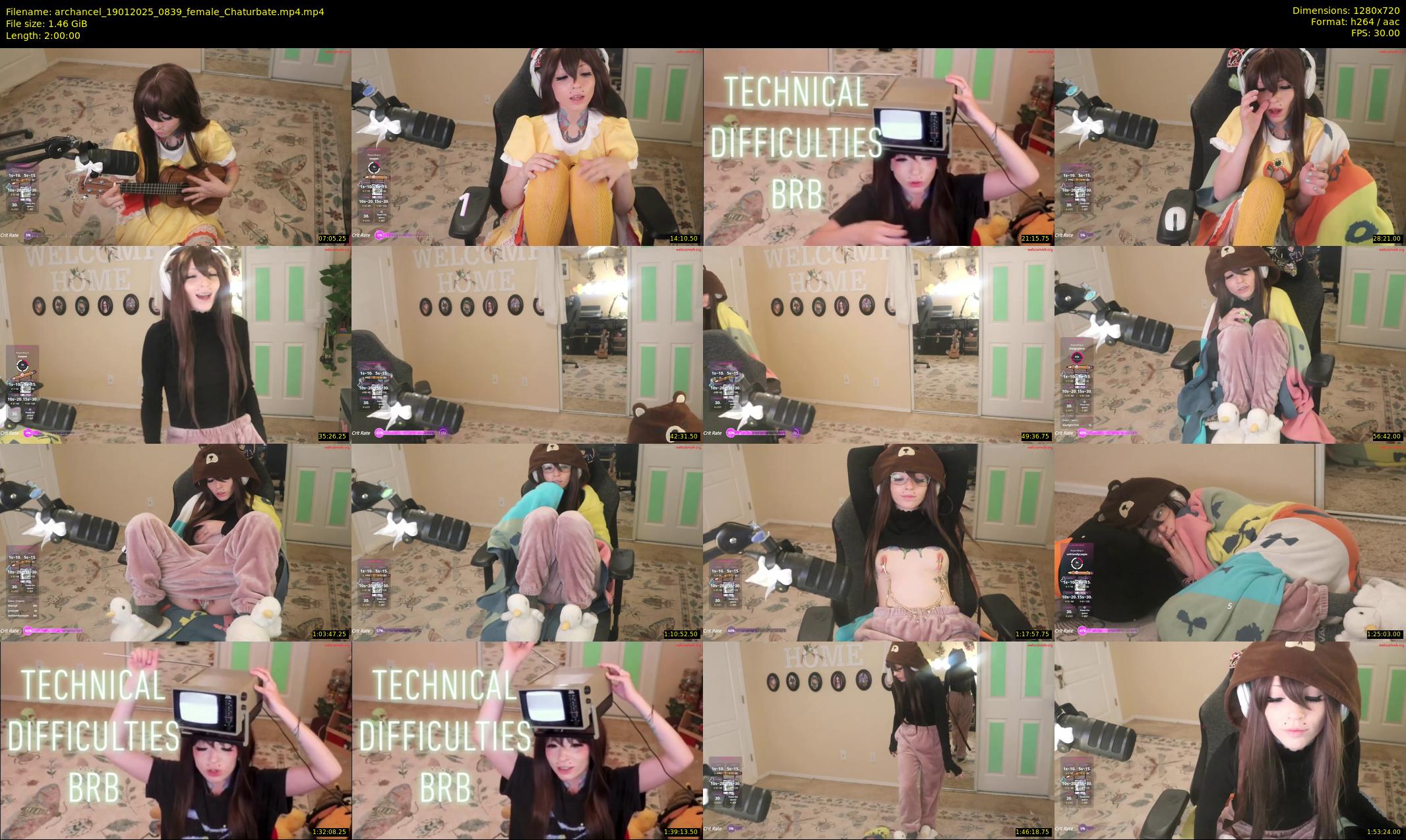 archancel — 120 minute Chaturbate female cam show recording, 720p, Jan 19, 2025