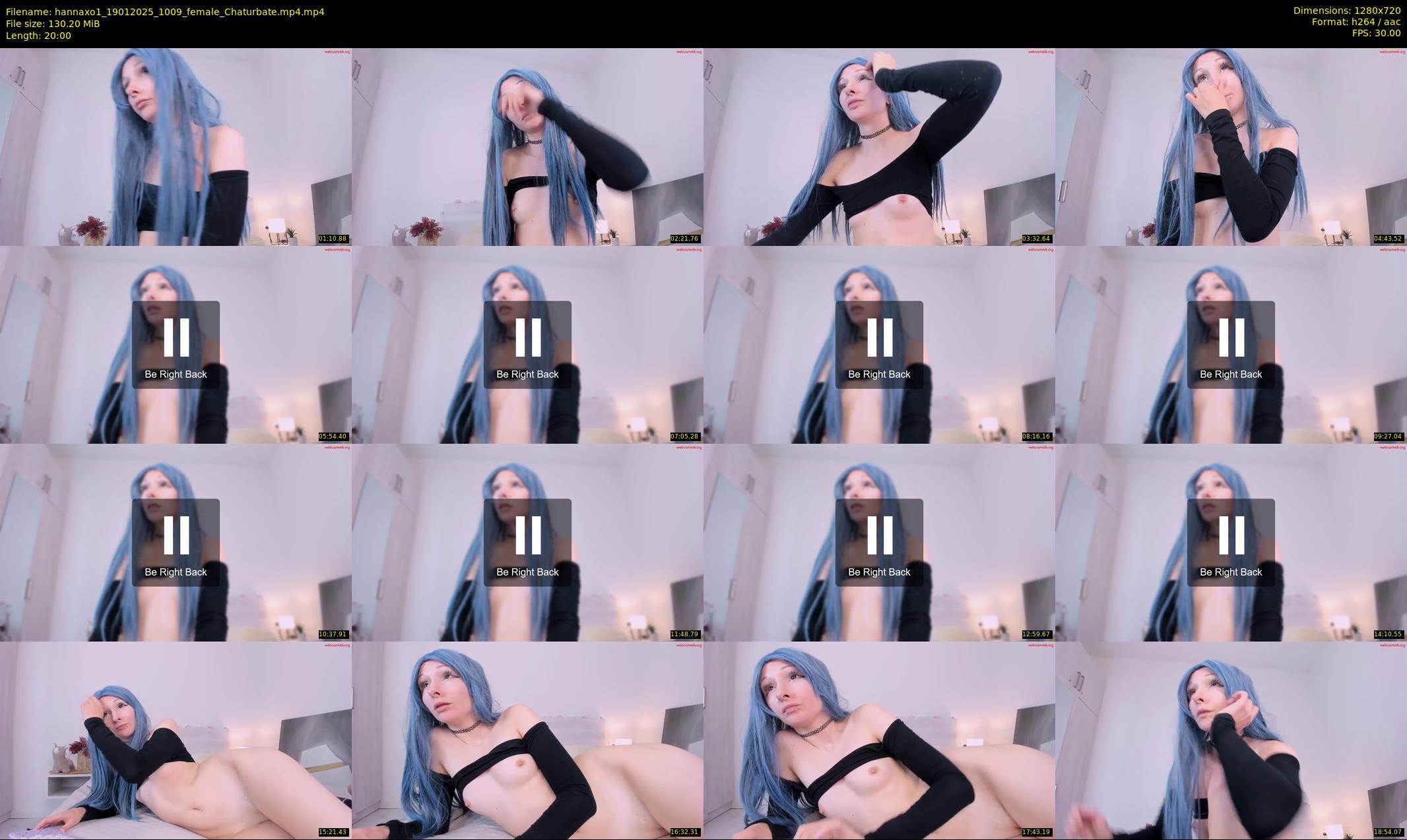 hannaxo1 — 20 minute Chaturbate female cam show recording, 720p, Jan 19, 2025