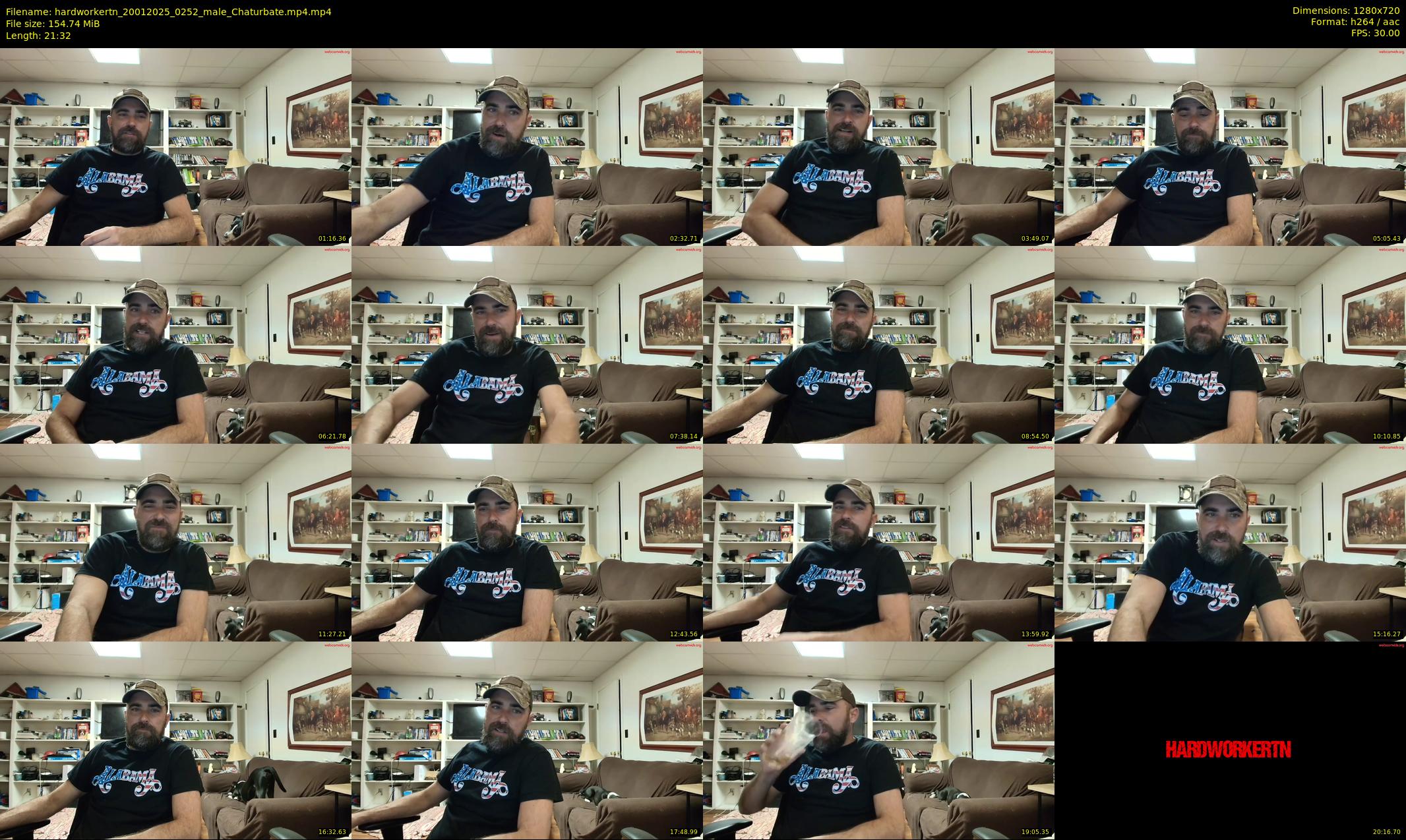 hardworkertn — 22 minute Chaturbate male cam show recording, 720p, Jan 20, 2025