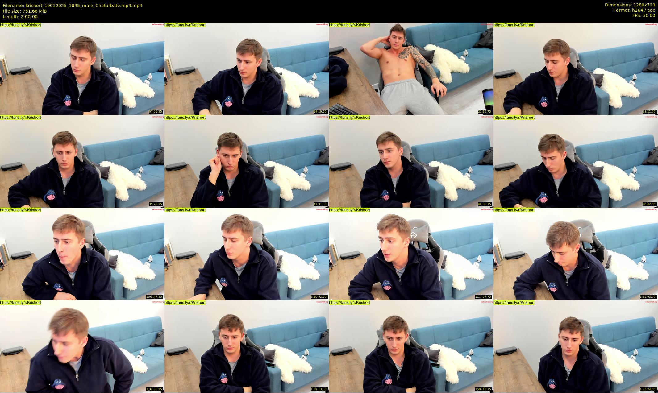 krishort — 120 minute Chaturbate male cam show recording, 720p, Jan 19, 2025