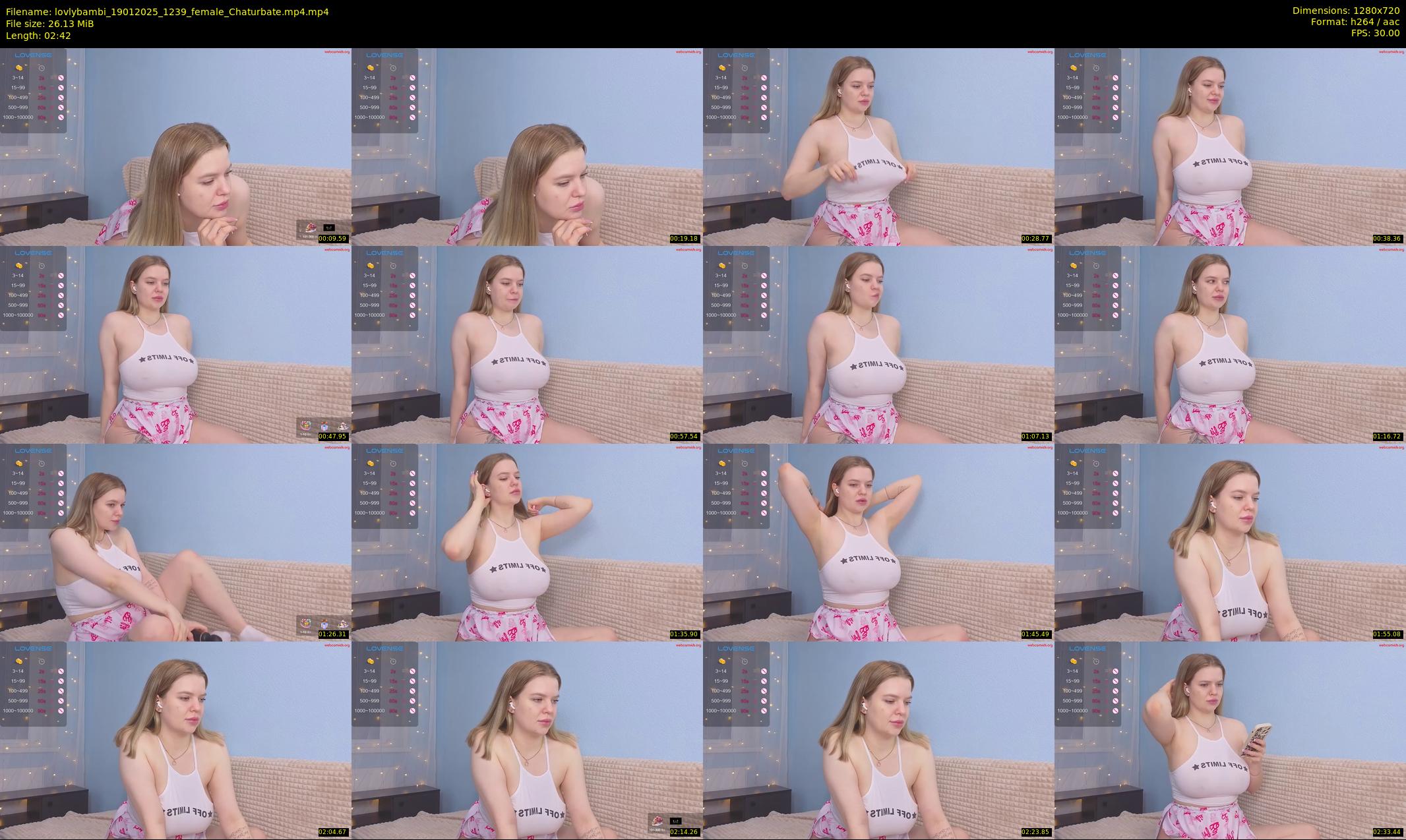 lovlybambi — 3 minute Chaturbate female cam show recording, 720p, Jan 19, 2025