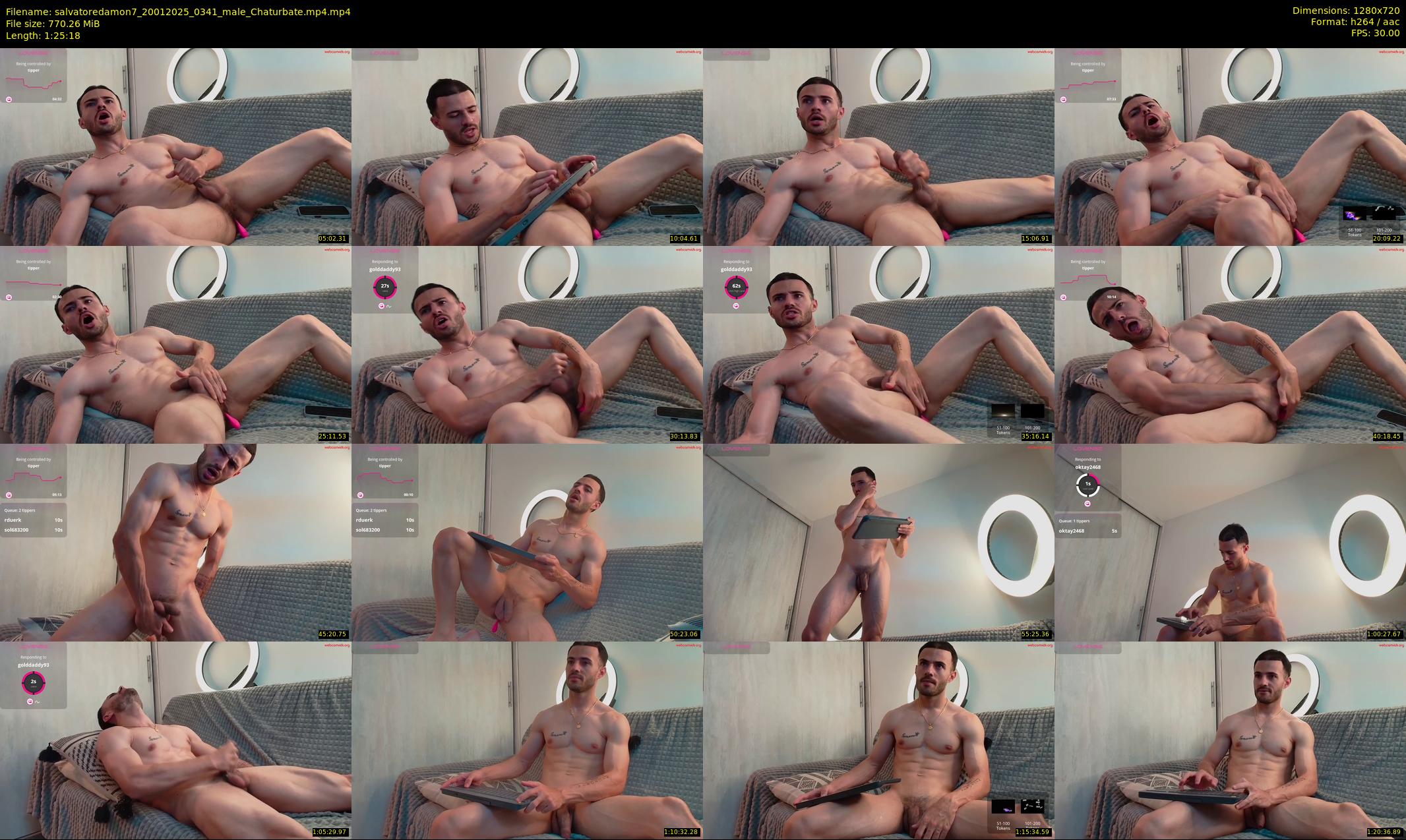 salvatoredamon7 — 86 minute Chaturbate male cam show recording, 720p, Jan 20, 2025