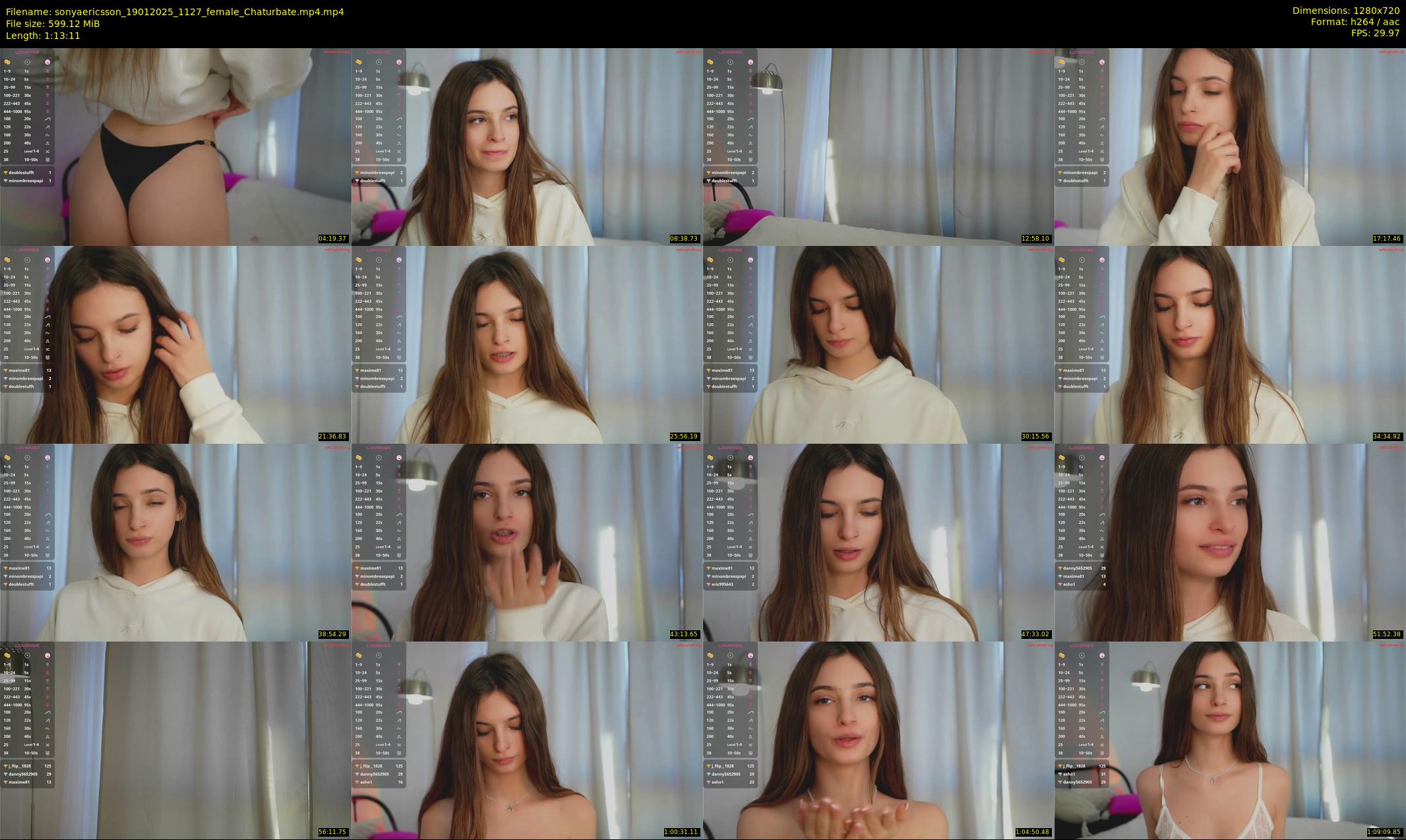 sonyaericsson — 74 minute Chaturbate female cam show recording, 720p, Jan 19, 2025