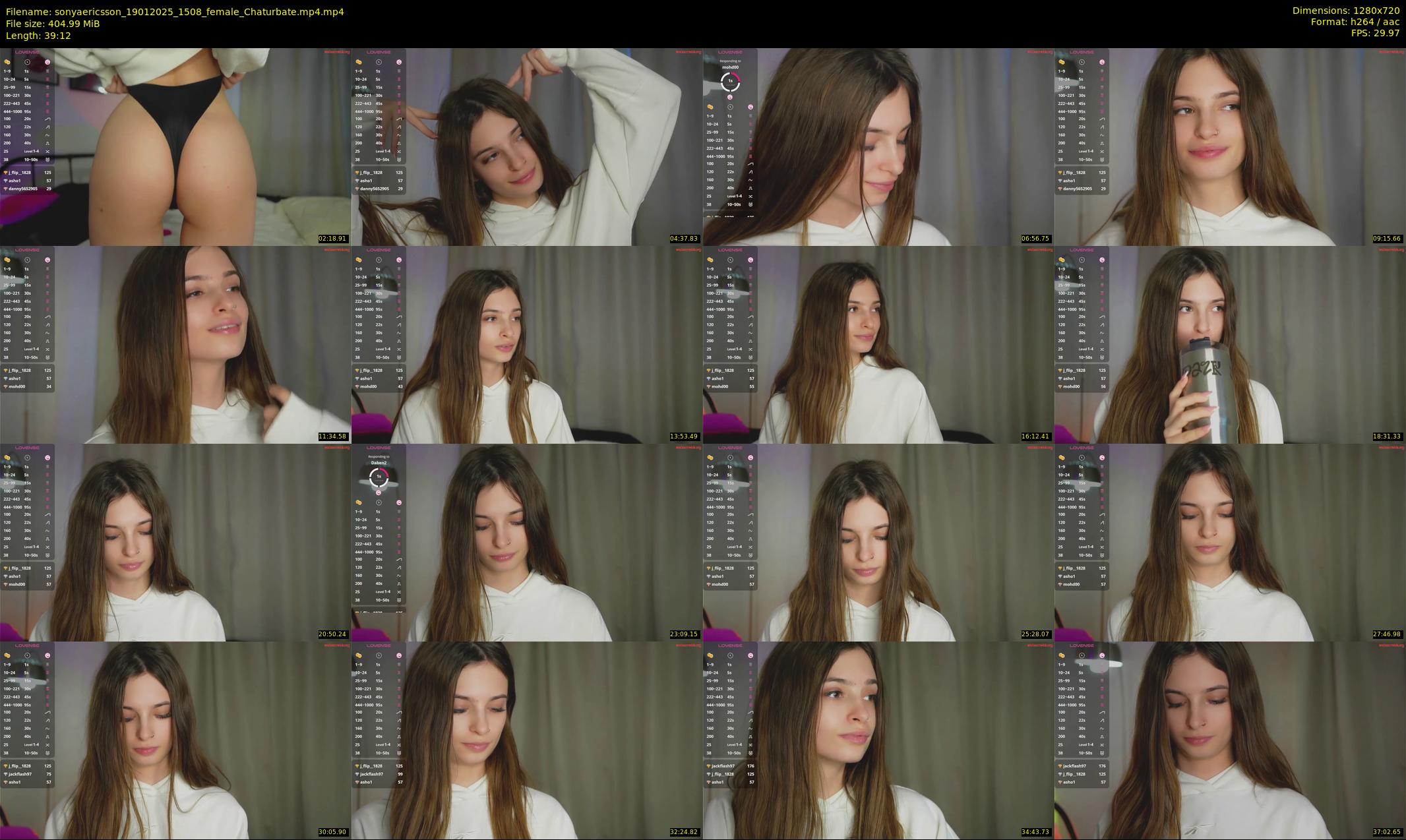 sonyaericsson — 40 minute Chaturbate female cam show recording, 720p, Jan 19, 2025