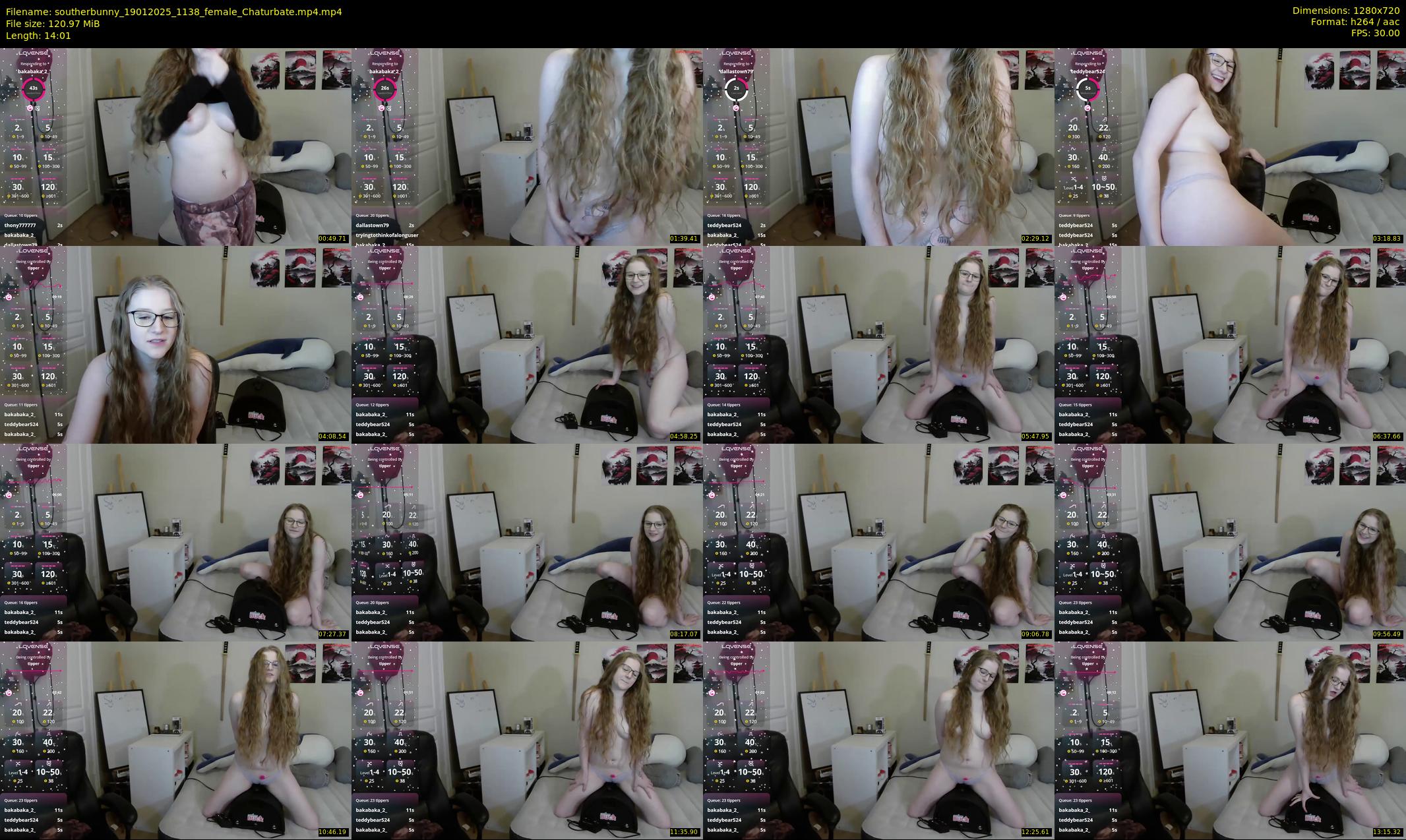 southerbunny — 15 minute Chaturbate female cam show recording, 720p, Jan 19, 2025