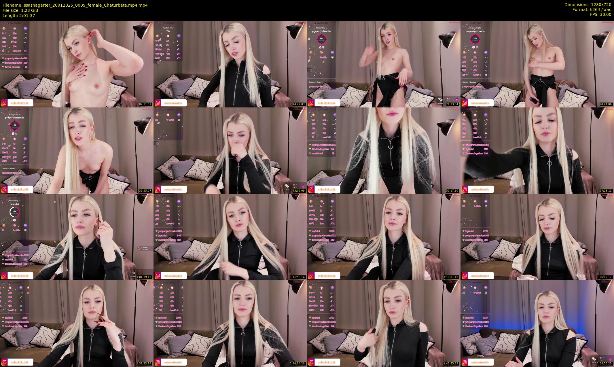 ssashagarter — 122 minute Chaturbate female cam show recording, 720p, Jan 20, 2025