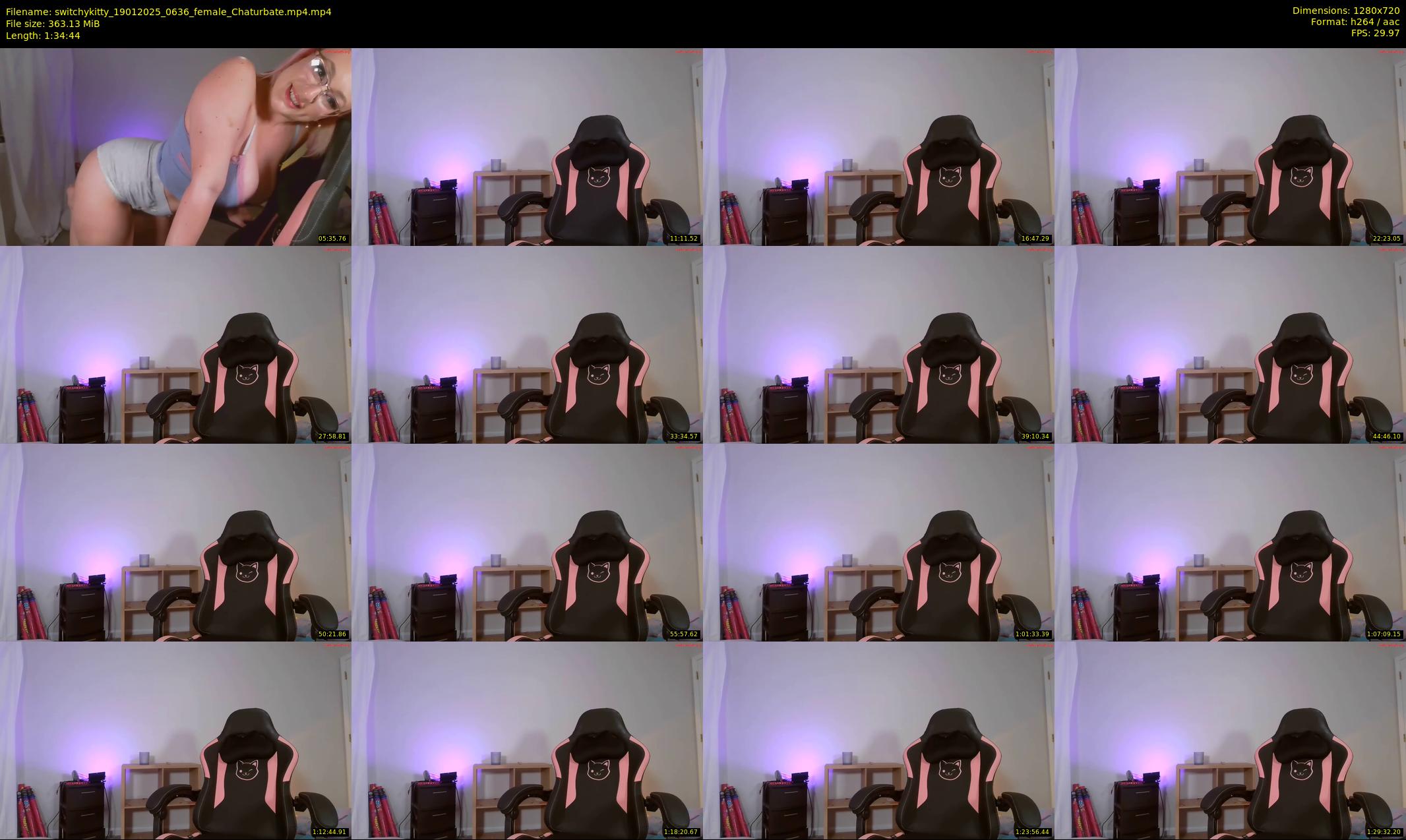 switchykitty — 95 minute Chaturbate female cam show recording, 720p, Jan 19, 2025