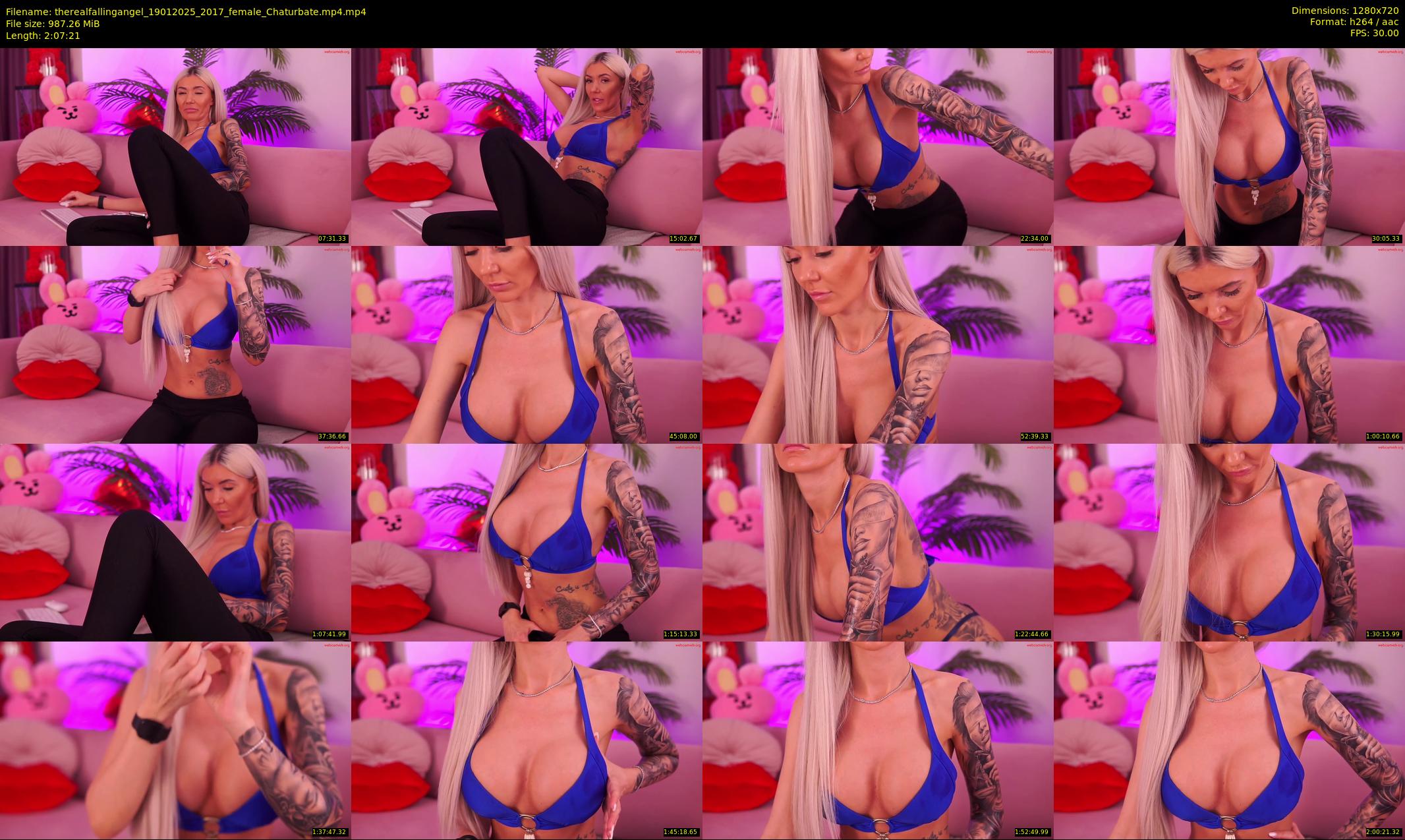 therealfallingangel — 128 minute Chaturbate female cam show recording, 720p, Jan 19, 2025