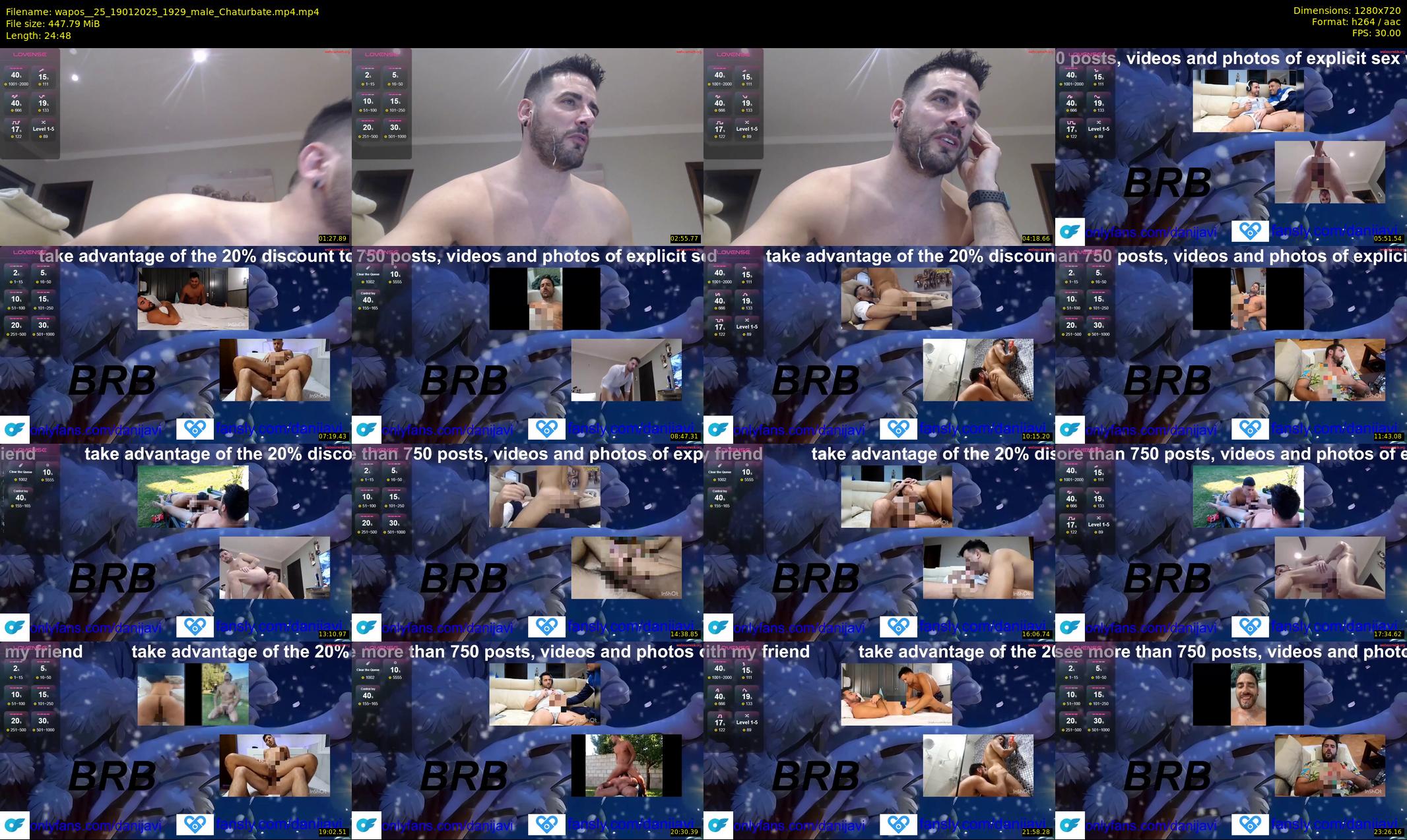wapos__25 — 25 minute Chaturbate male cam show recording, 720p, Jan 19, 2025