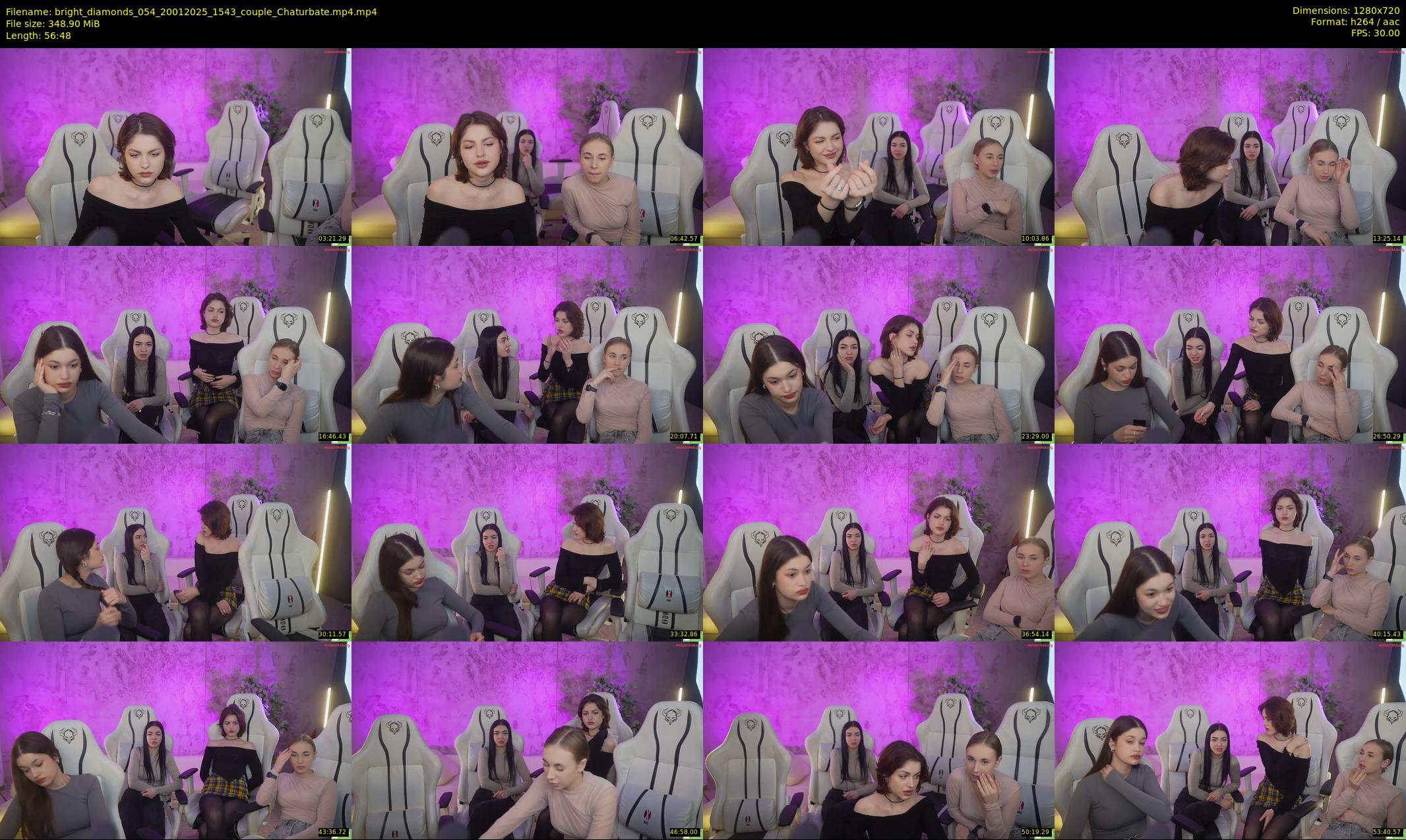 bright_diamonds_054 — 57 minute Chaturbate couple cam show recording, 720p, Jan 20, 2025