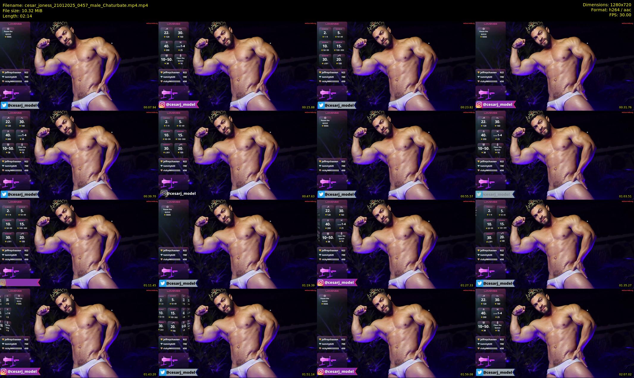 cesar_joness — 3 minute Chaturbate male cam show recording, 720p, Jan 21, 2025