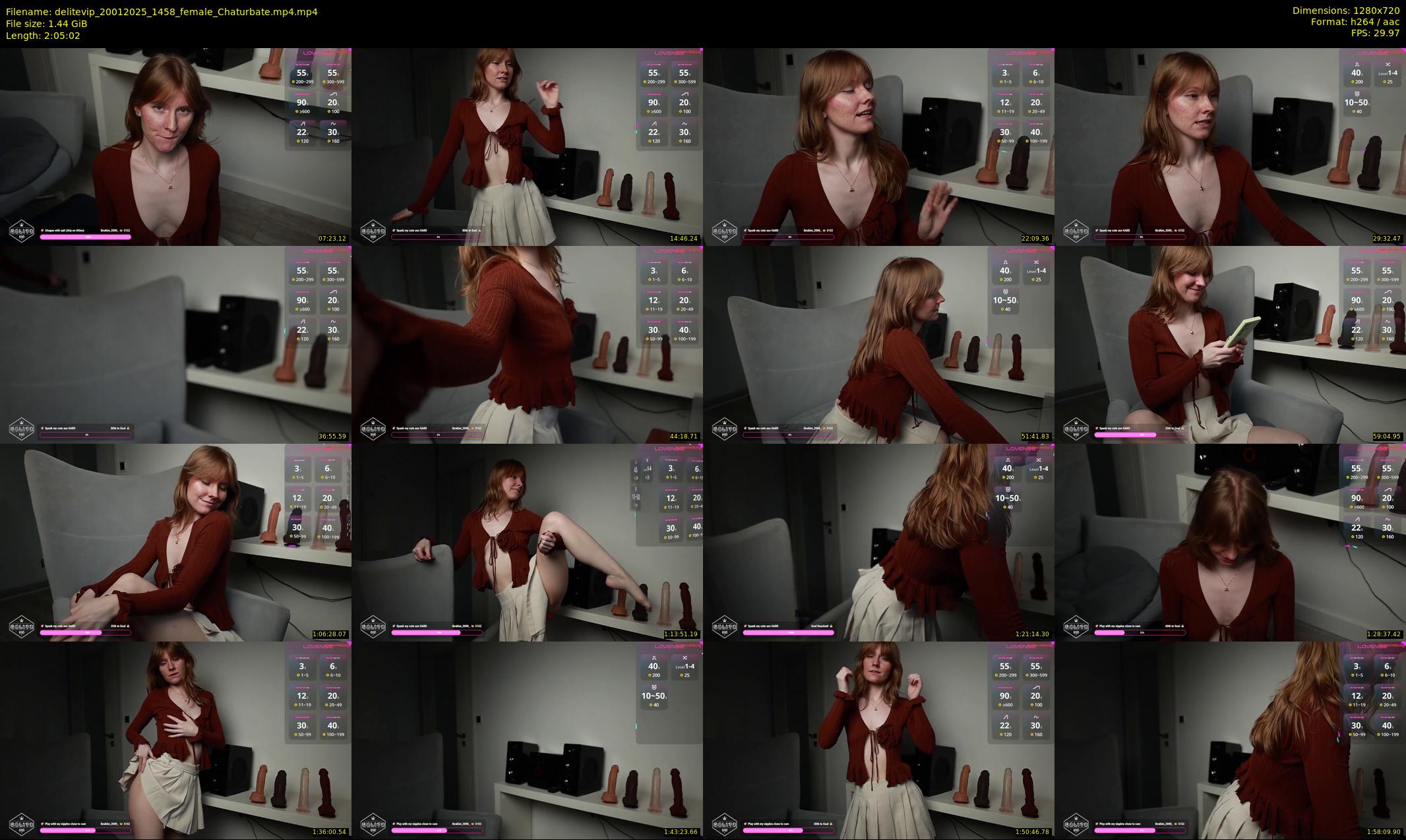delitevip — 126 minute Chaturbate female cam show recording, 720p, Jan 20, 2025