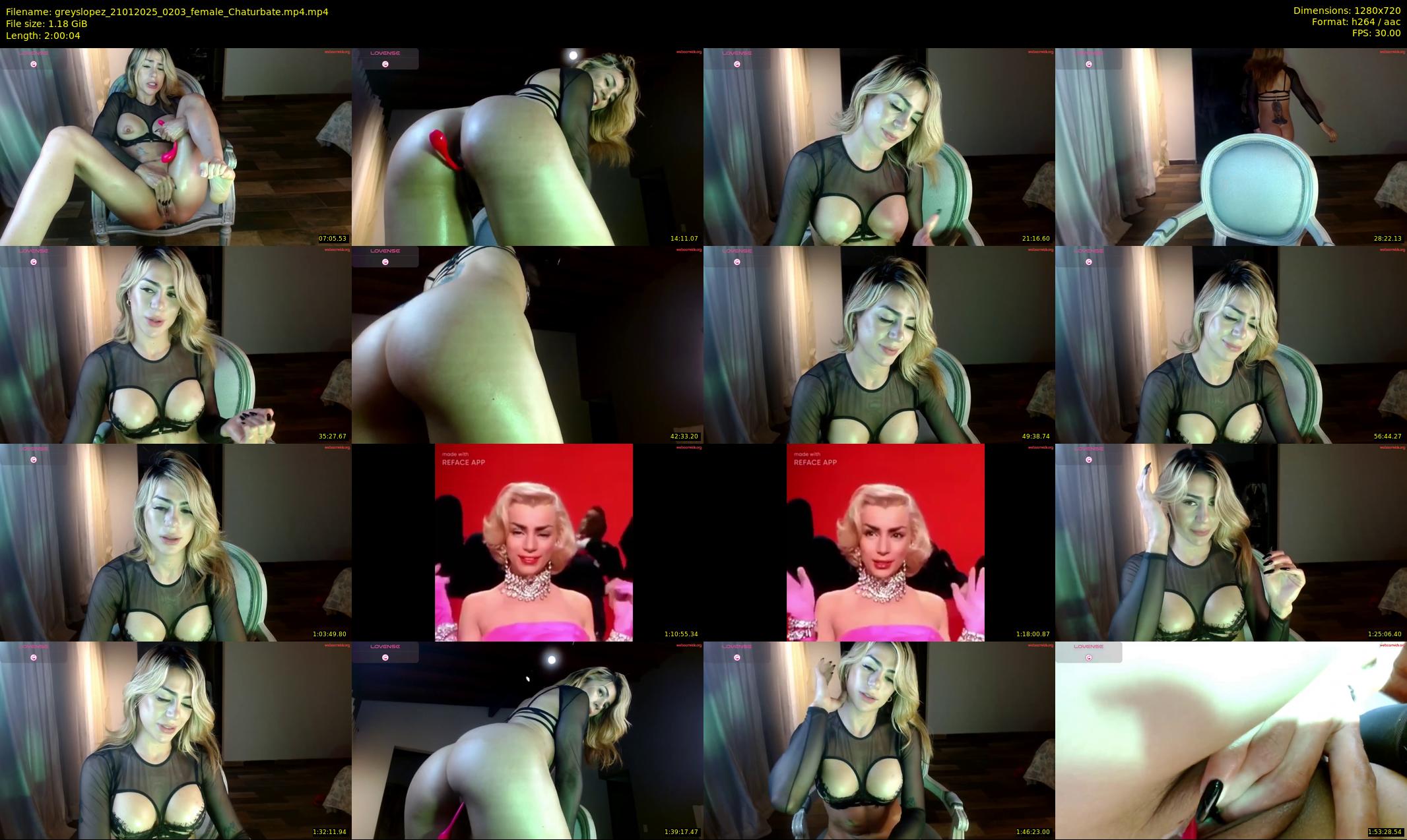 greyslopez — 121 minute Chaturbate female cam show recording, 720p, Jan 21, 2025