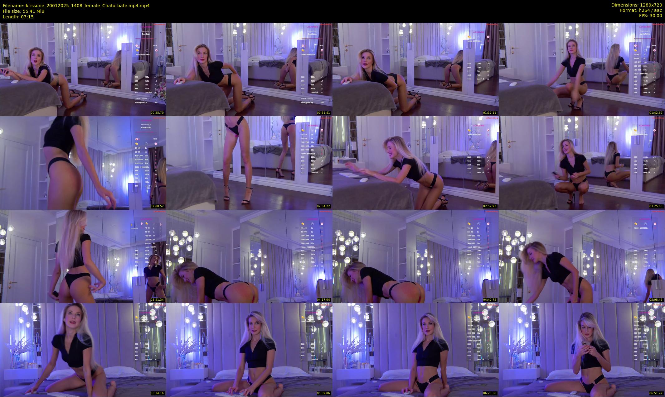 krissone — 8 minute Chaturbate female cam show recording, 720p, Jan 20, 2025