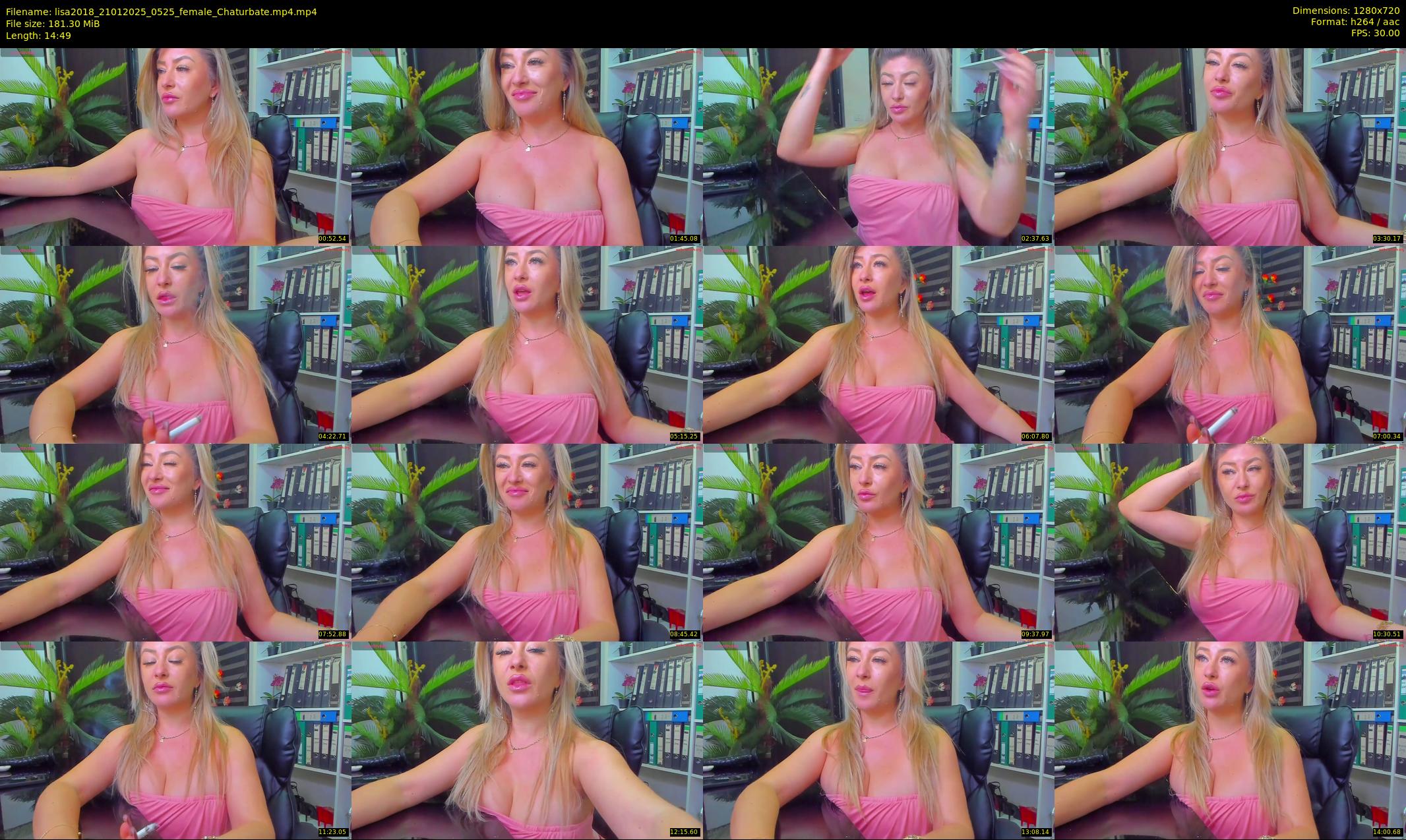 lisa2018 — 15 minute Chaturbate female cam show recording, 720p, Jan 21, 2025