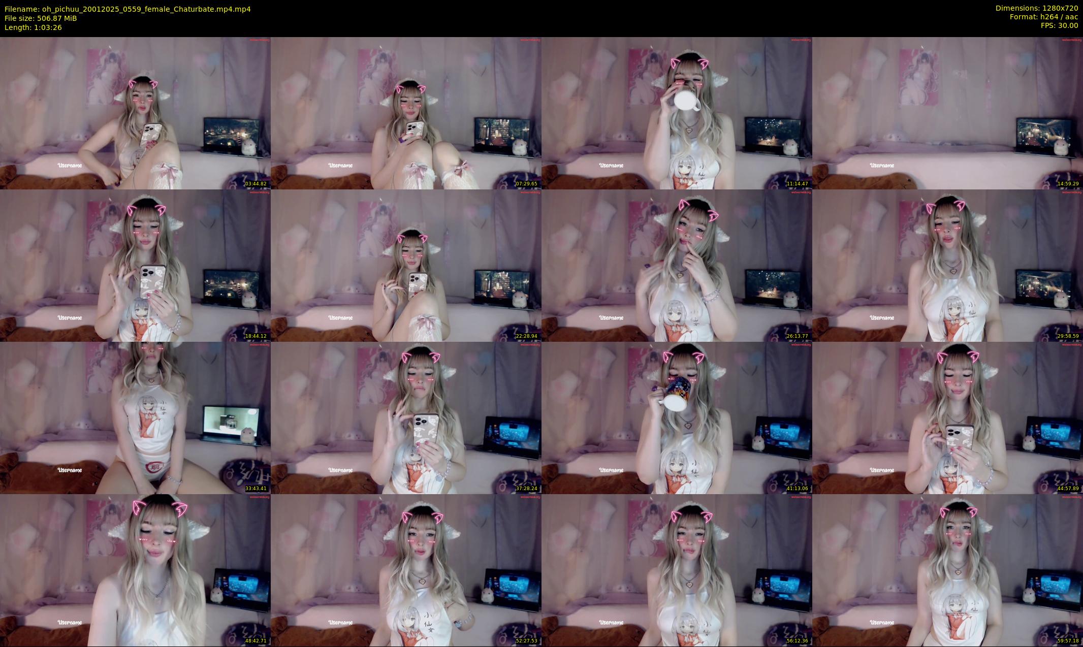 oh_pichuu — 64 minute Chaturbate female cam show recording, 720p, Jan 20, 2025