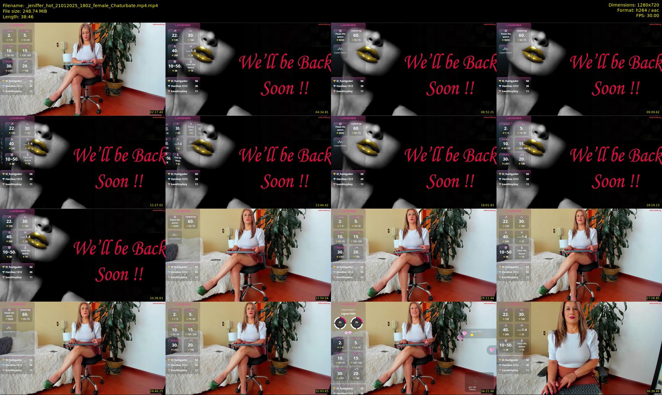 _jeniffer_hot — 39 minute Chaturbate female cam show recording, 720p, Jan 21, 2025