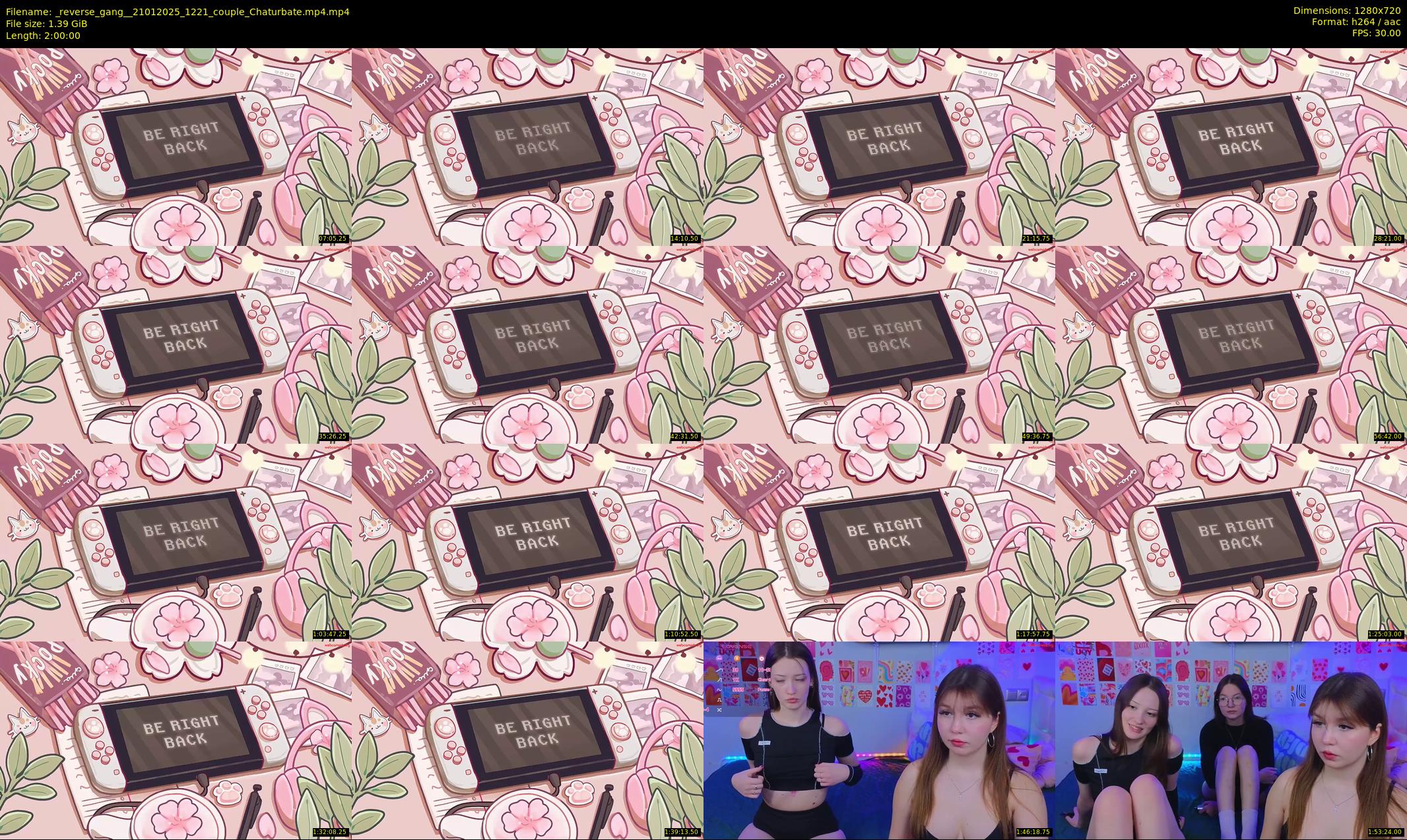 _reverse_gang_ — 120 minute Chaturbate couple cam show recording, 720p, Jan 21, 2025