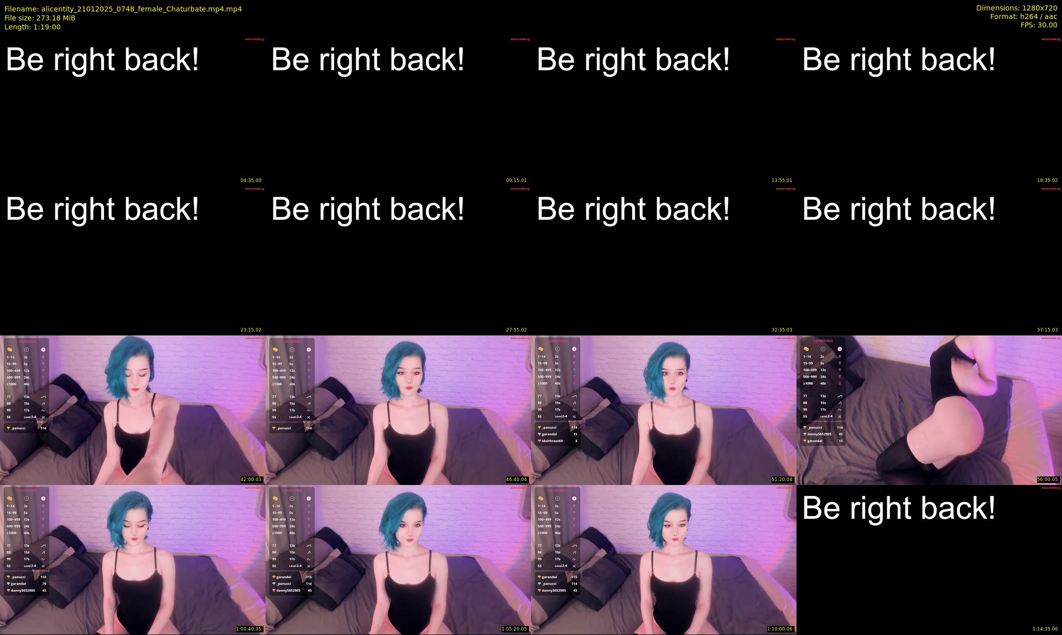 alicentity — 79 minute Chaturbate female cam show recording, 720p, Jan 21, 2025