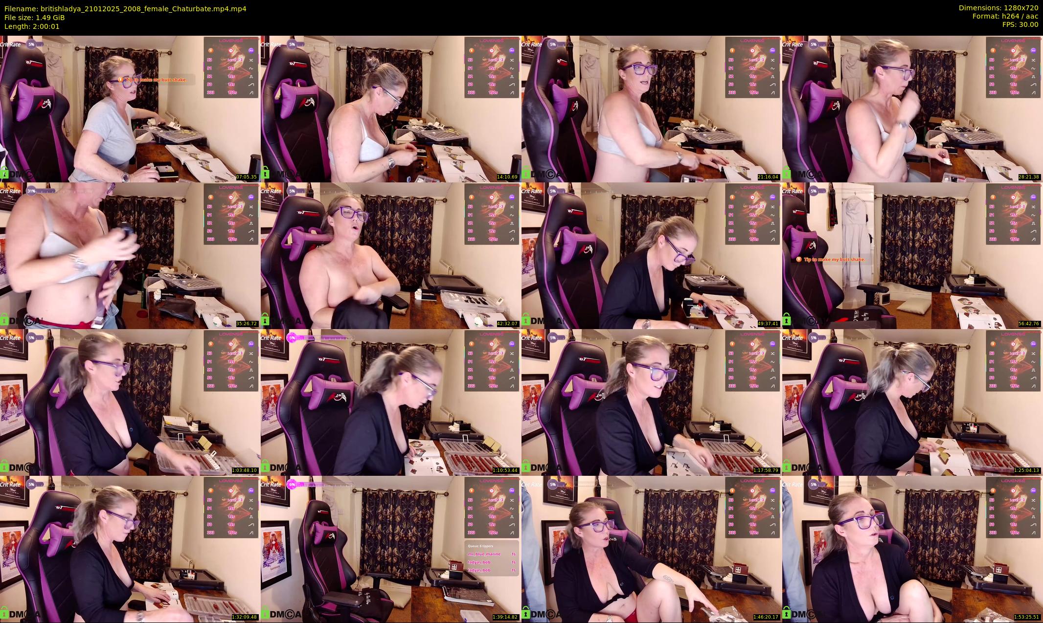 britishladya — 121 minute Chaturbate female cam show recording, 720p, Jan 21, 2025