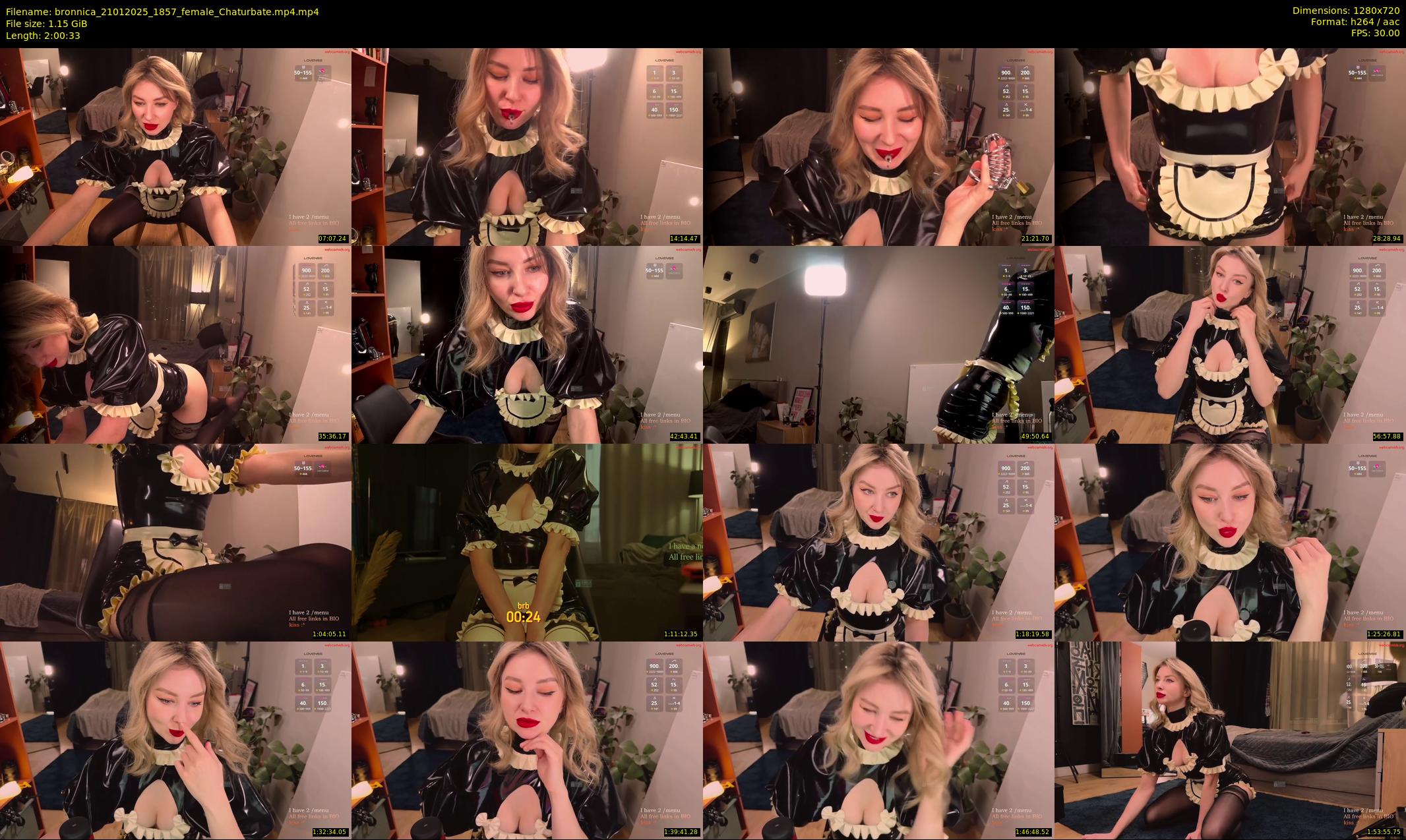 bronnica — 121 minute Chaturbate female cam show recording, 720p, Jan 21, 2025