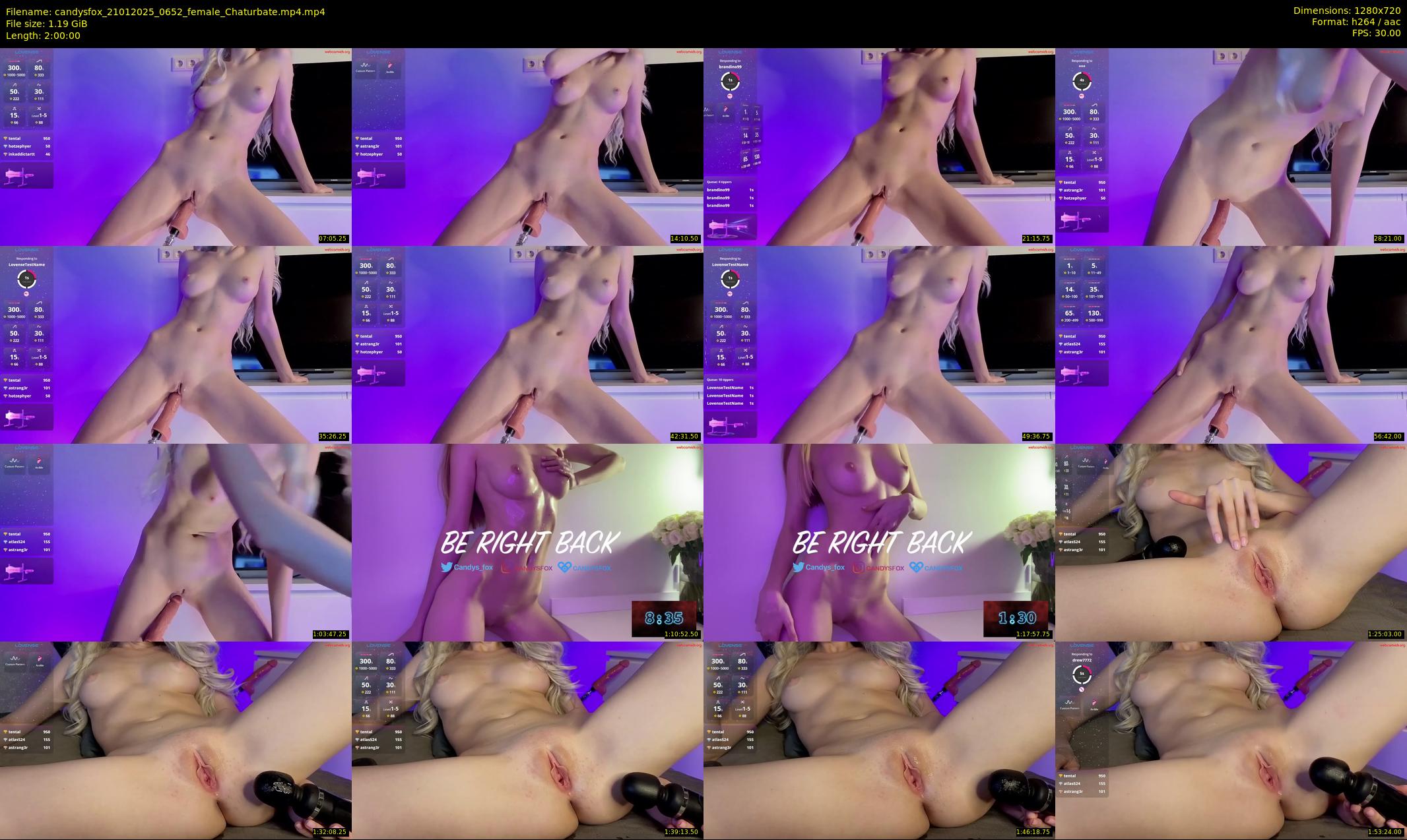 candysfox — 120 minute Chaturbate female cam show recording, 720p, Jan 21, 2025