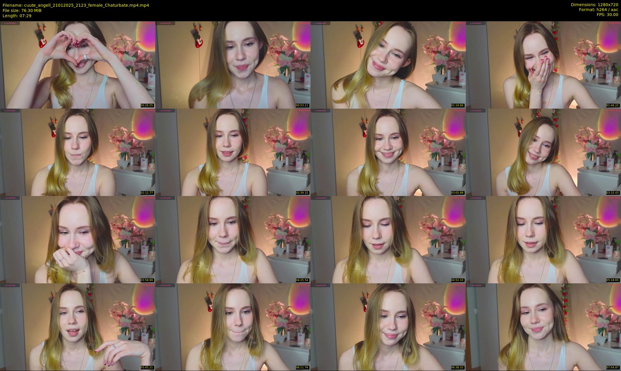 cuute_angell — 8 minute Chaturbate female cam show recording, 720p, Jan 21, 2025