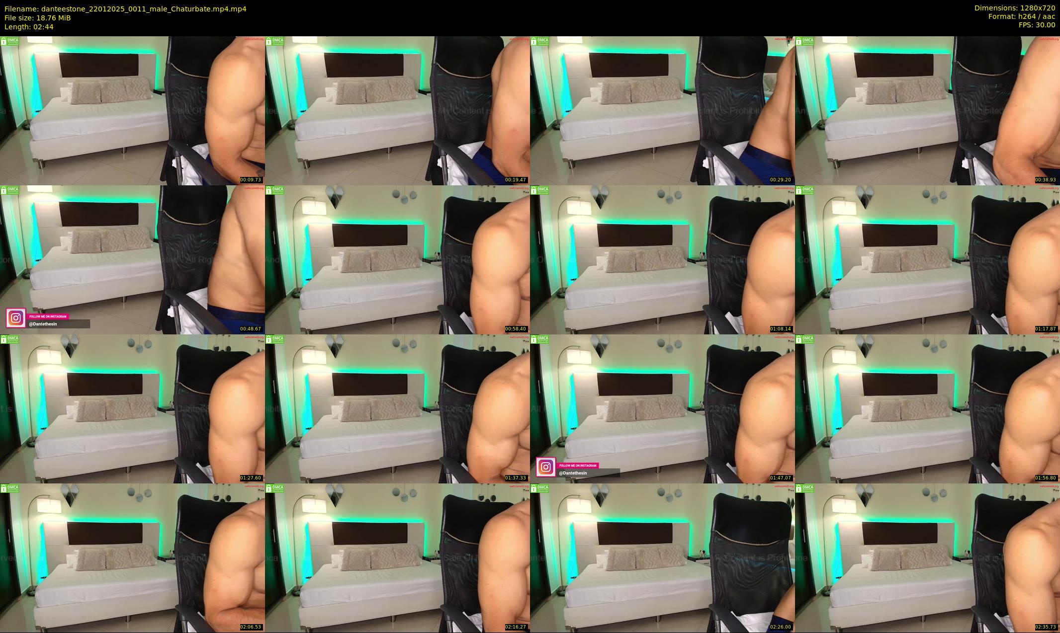 danteestone — 3 minute Chaturbate male cam show recording, 720p, Jan 22, 2025